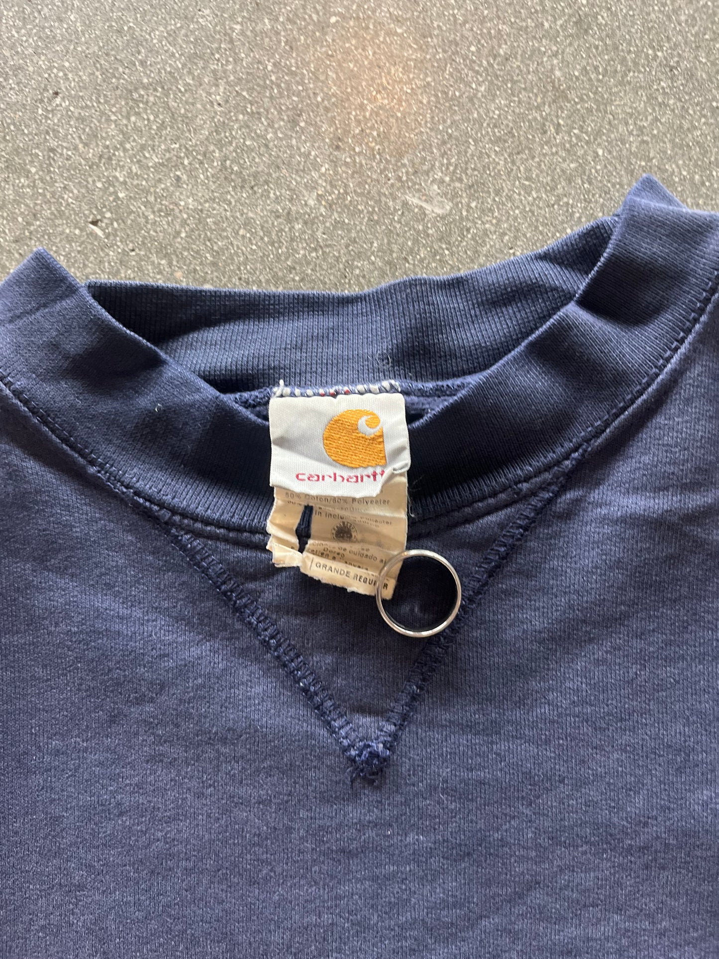 90’S FADED NAVY CARHARTT CREWNECK - BOXY L