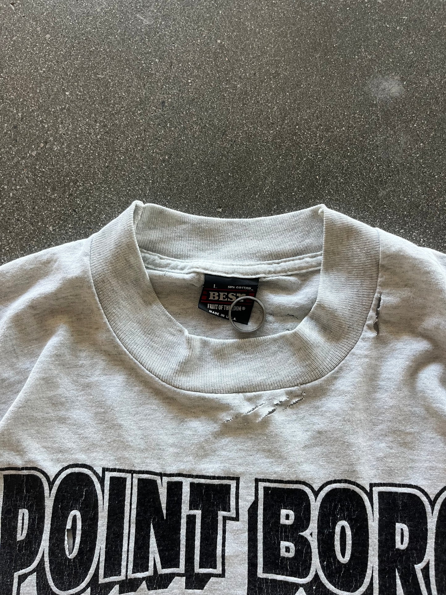 90’S THRASHED “POINT BORO WRESTLING” TEE - L