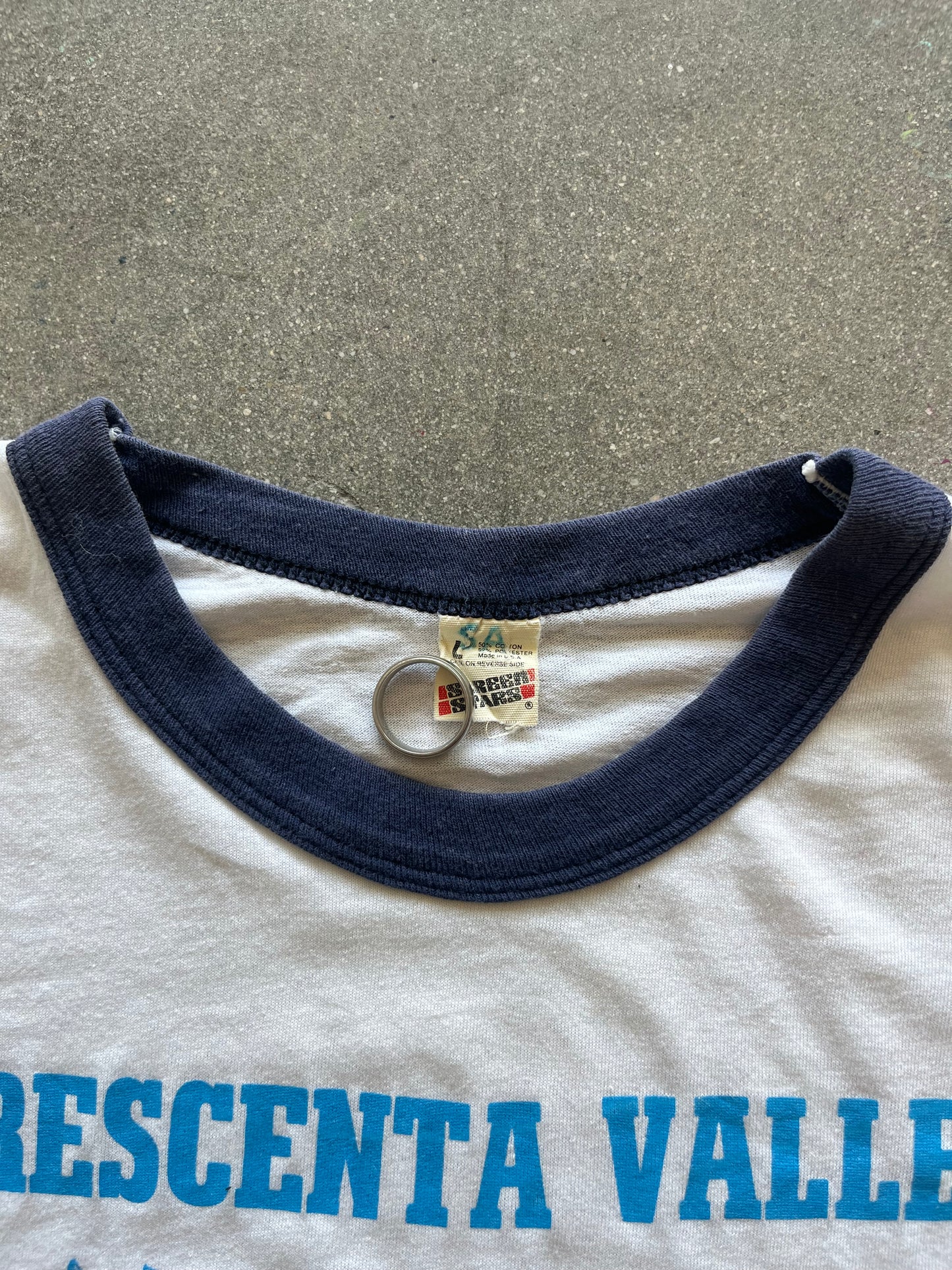 80’S NAVY “CRESCENTA VALLEY” TRACK RINGER - BOXY M
