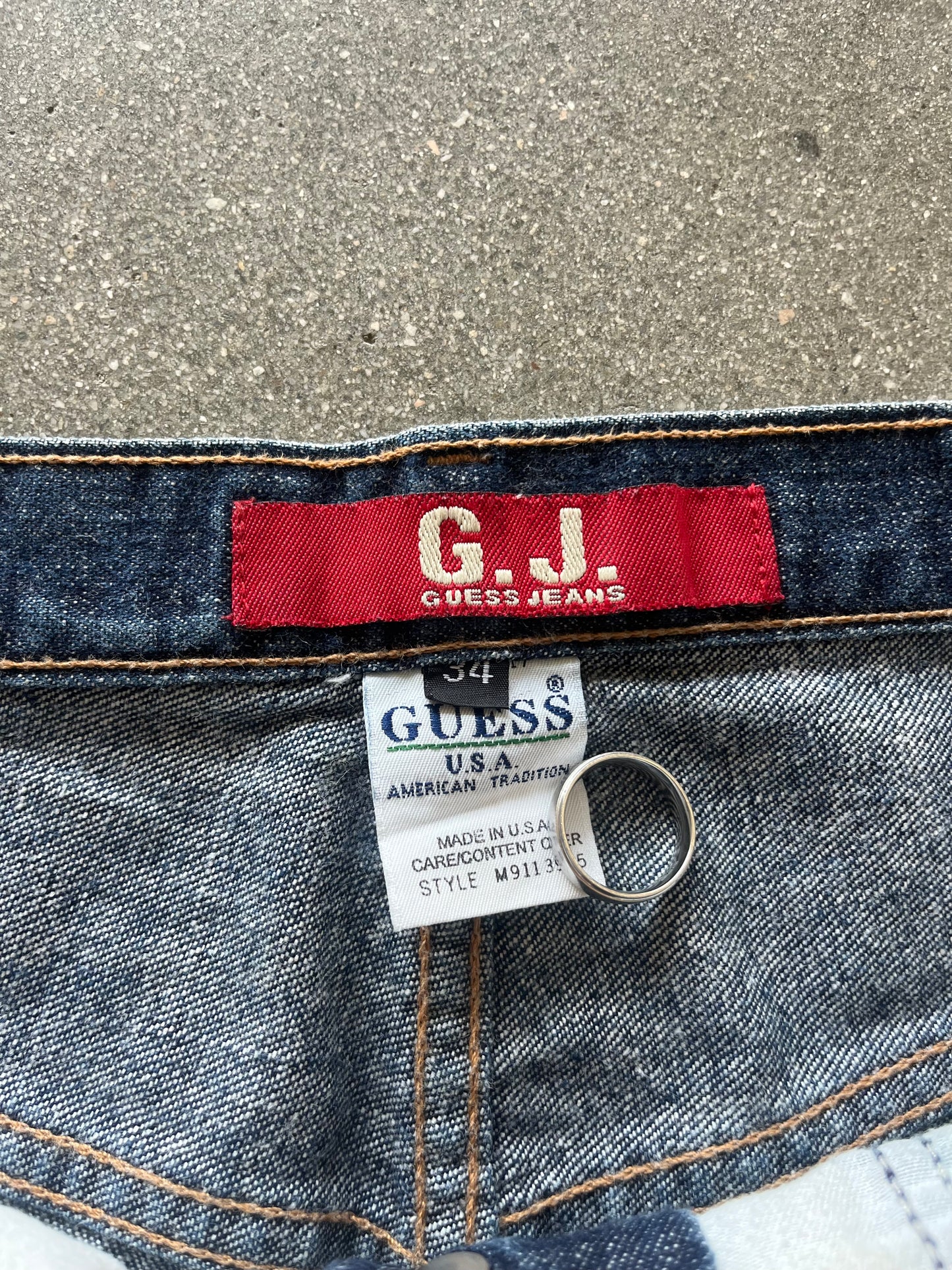 90’S GUESS RAW DENIM JORTS - 34