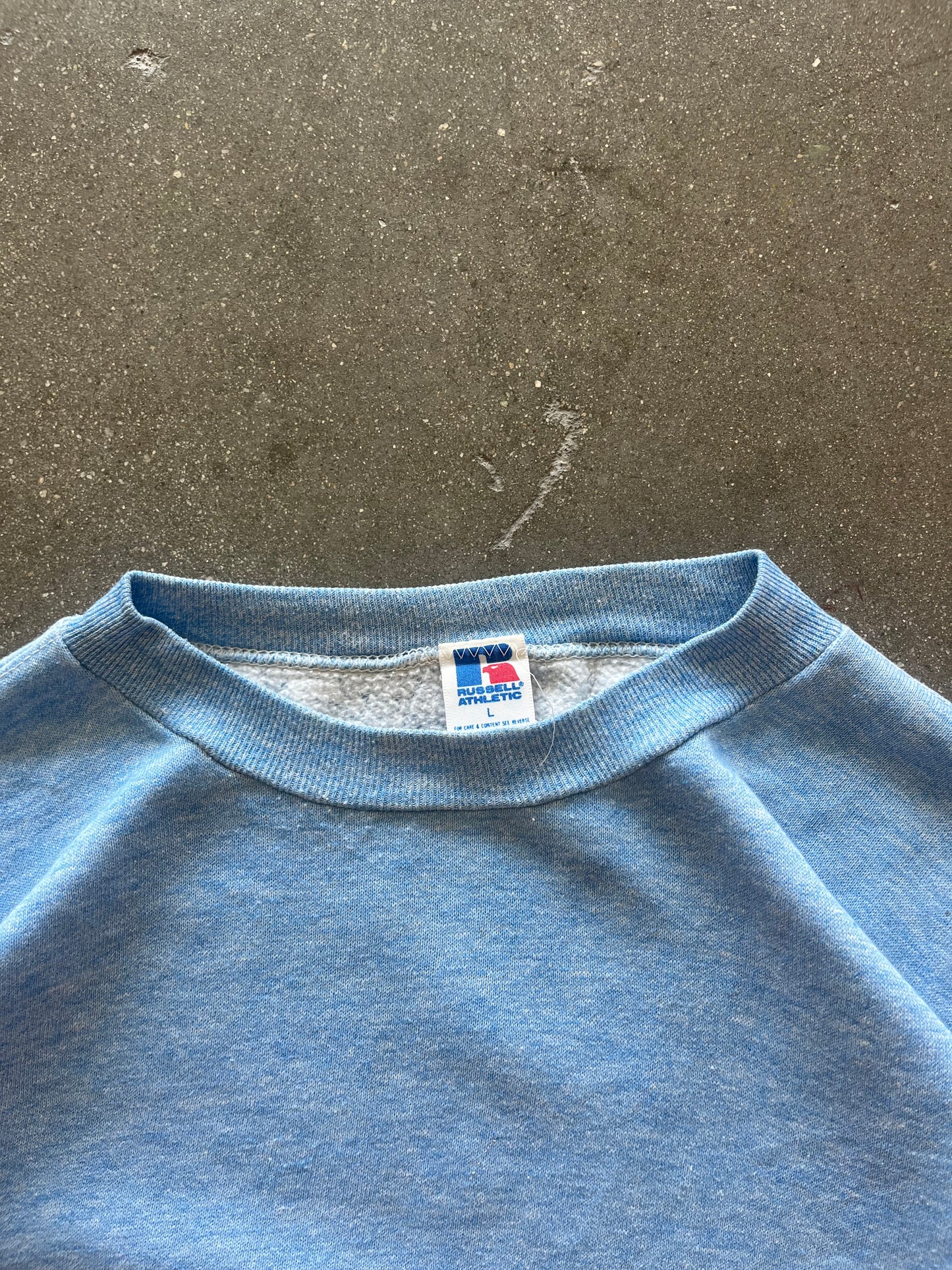 80’S BABY BLUE RUSSELL ATHLETIC CREWNECK- BOXY L