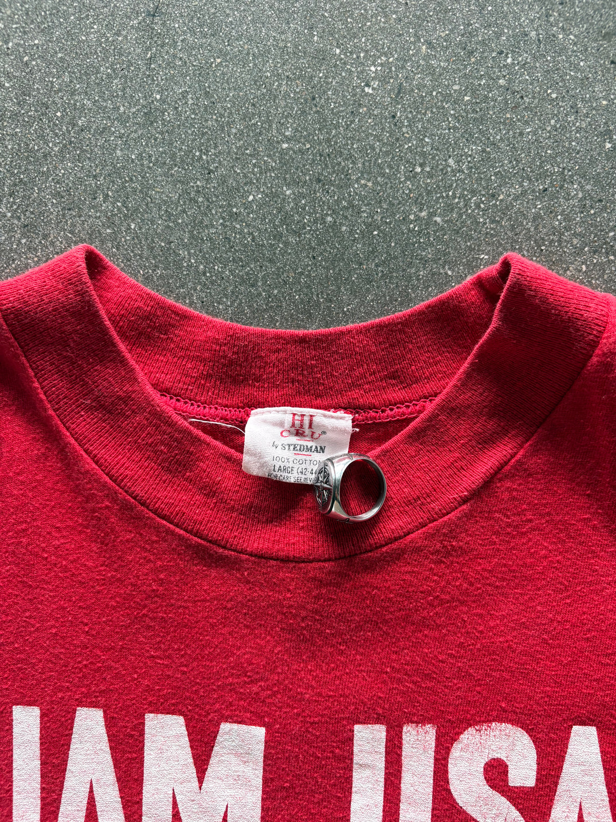 80’S RED “GUAM USA” JERSEY TEE - L