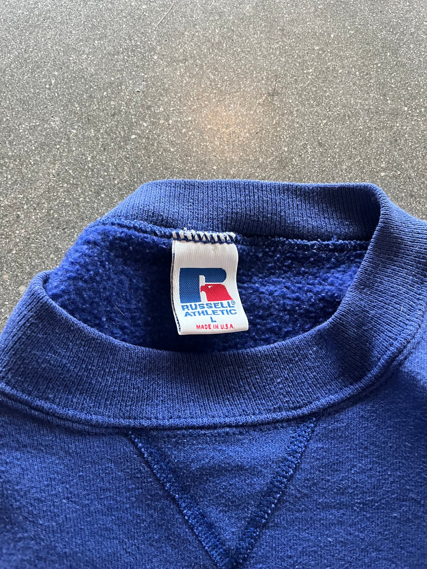 90’S PRIMARY BLUE RUSSELL ATHLETIC CREWNECK - BOXY L