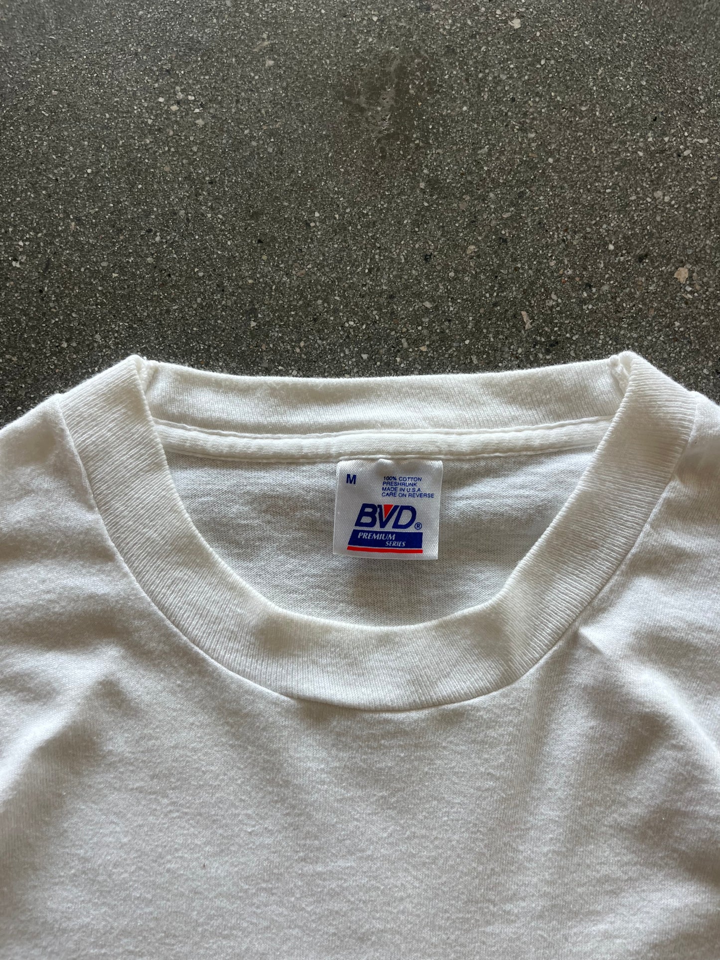 90’S BVD WHITE SELVEDGE POCKET TEE - M