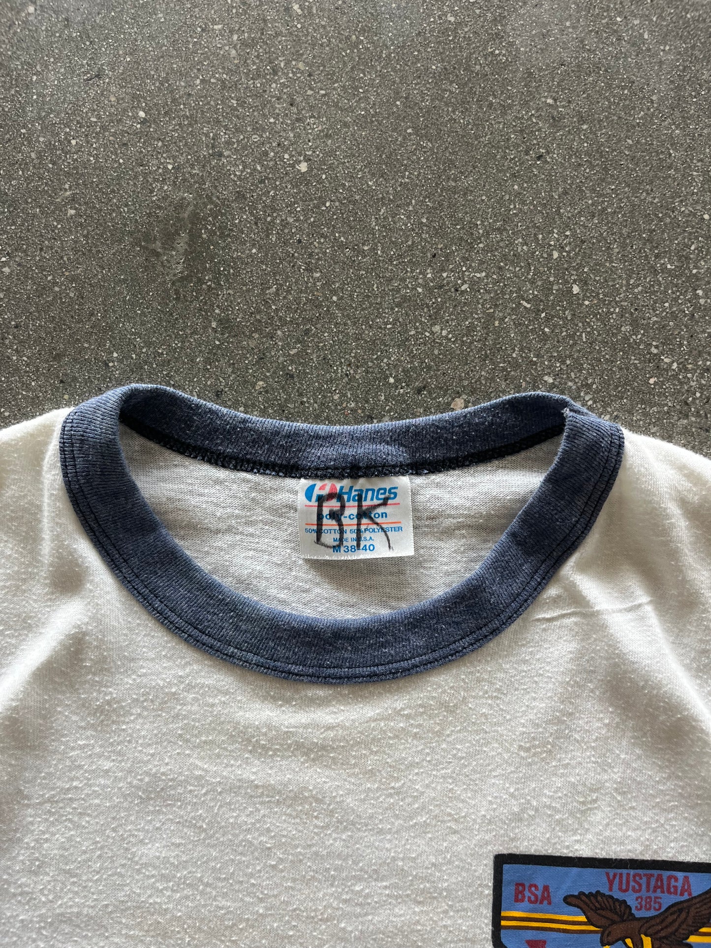 80’S “YUSTAGA” RINGER TEE - M
