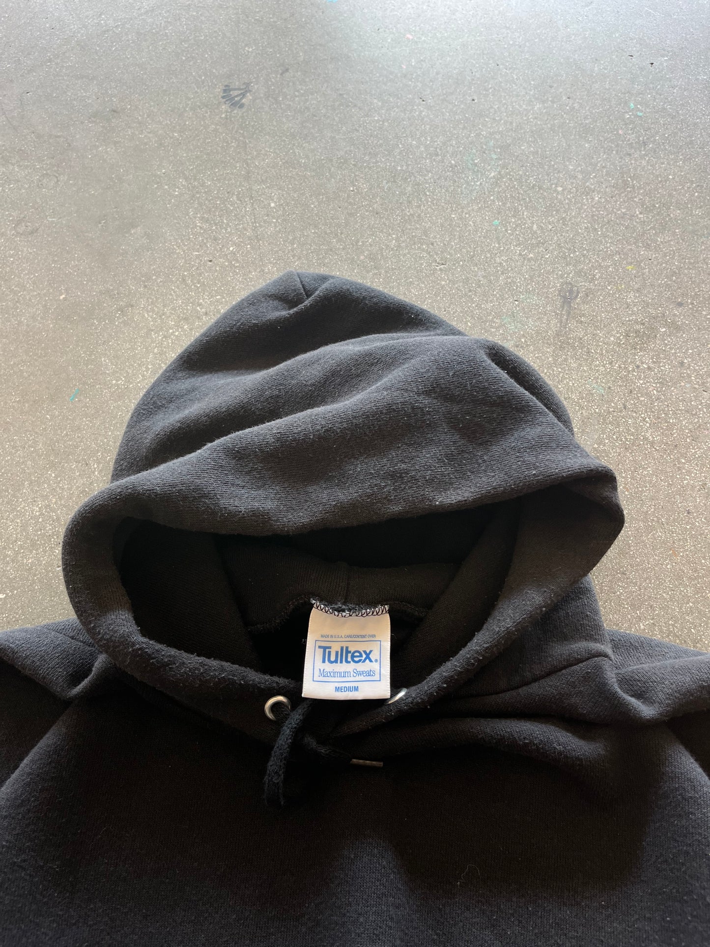 90’S FADED BLACK BLANK HOODIE - BOXY M
