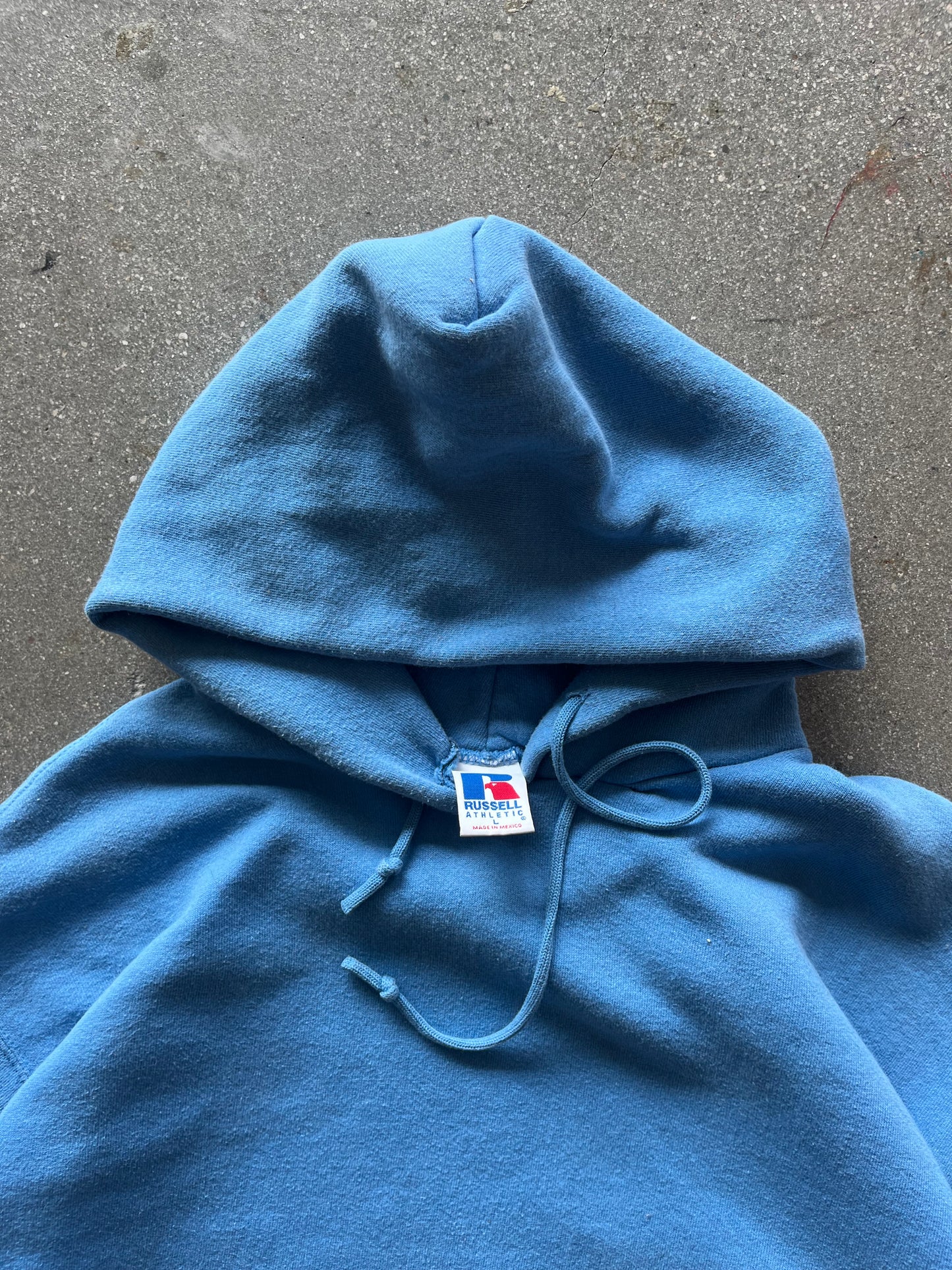 90’S SKY BLUE RUSSELL ATHLETIC HOODIE - BOXY L
