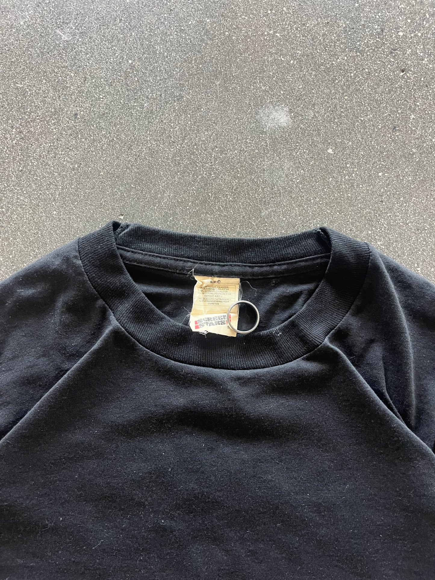 90’S BLACK BLANK TEE - S