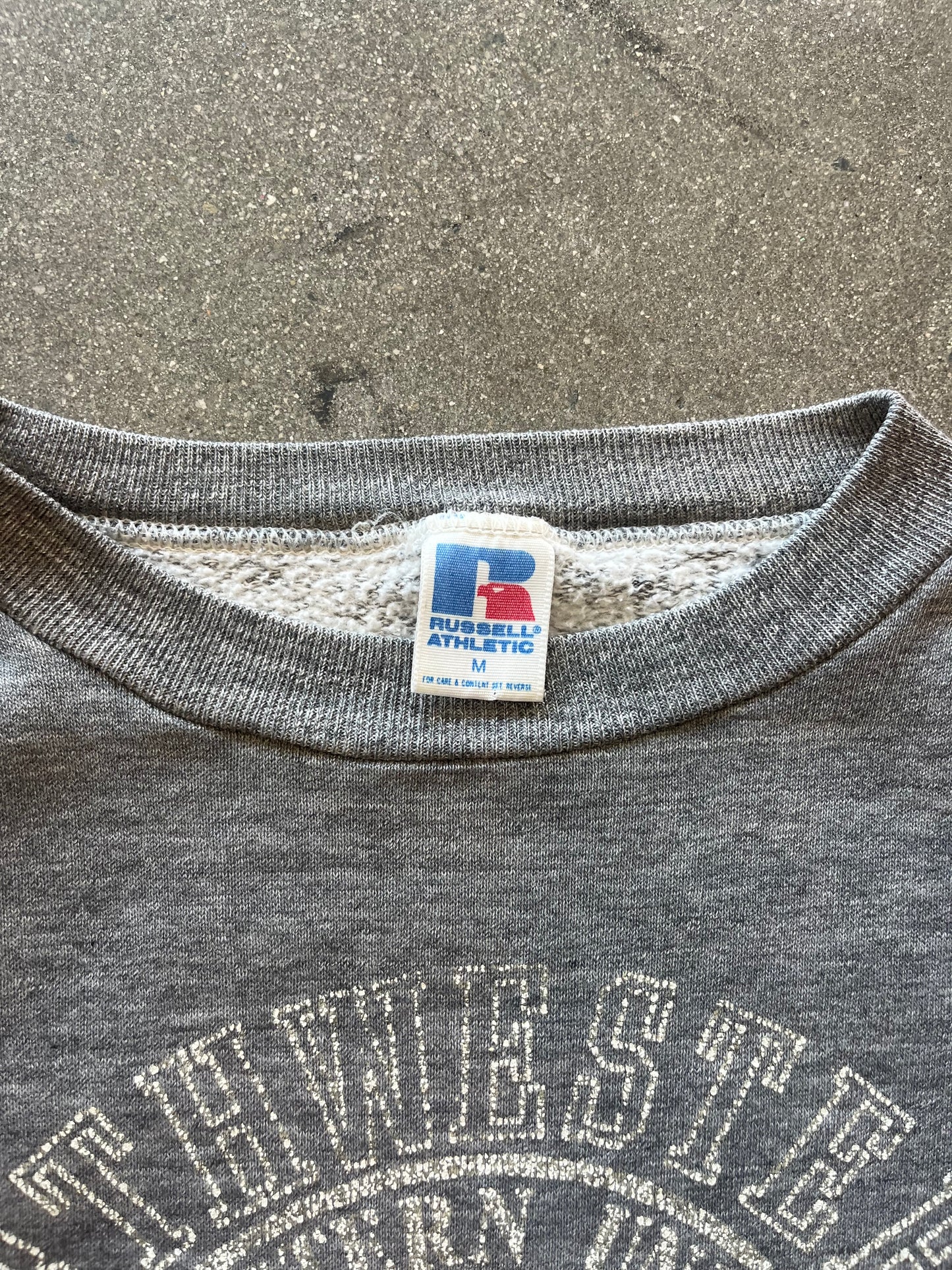 80’S NORTHWESTERN CEMENT GRAY RUSSELL CREWNECK - BOXY M
