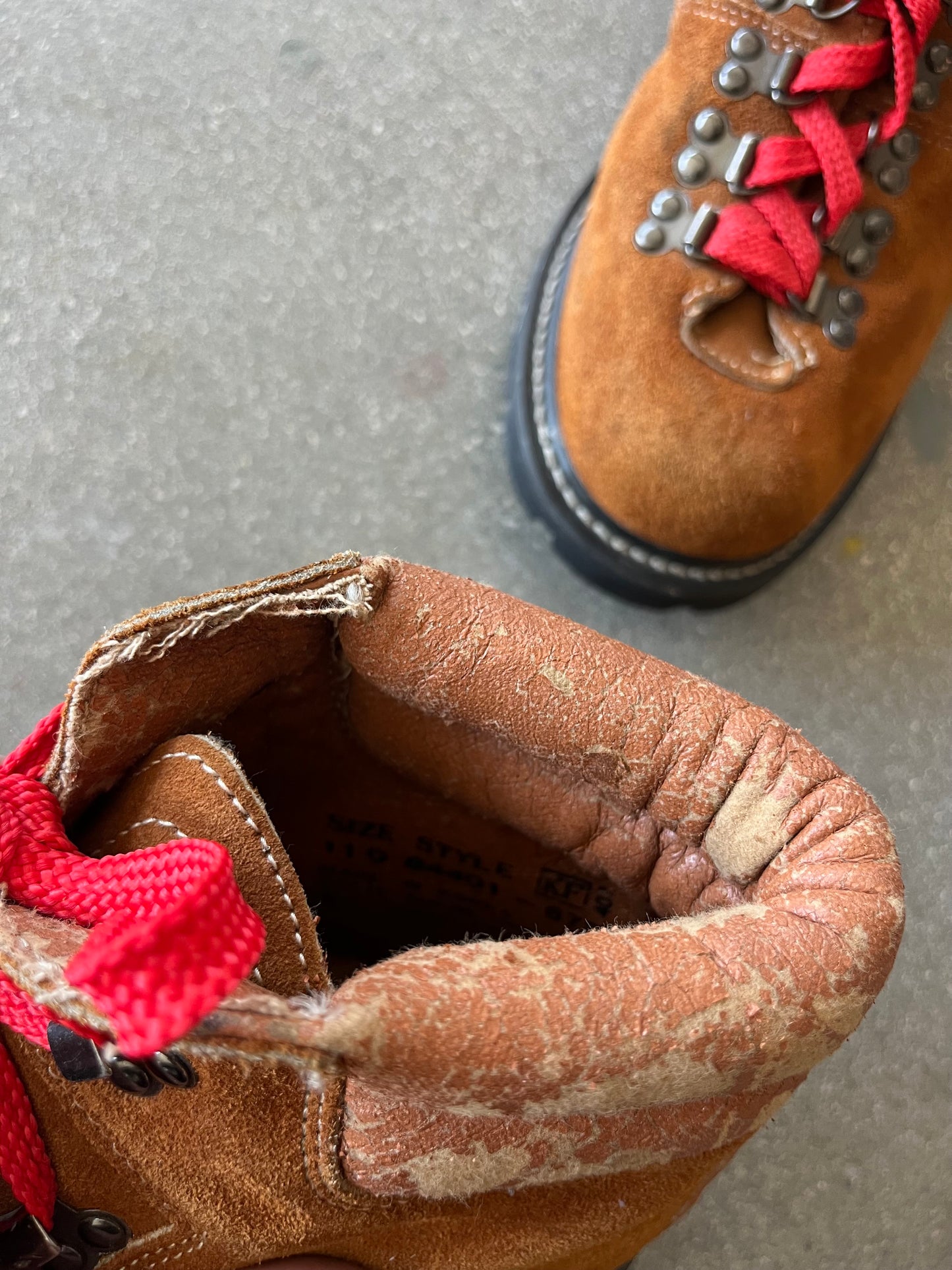 80’S MONTBLANC SEARS BROWN SUEDE HIKING BOOTS - SIZE 11 US MEN