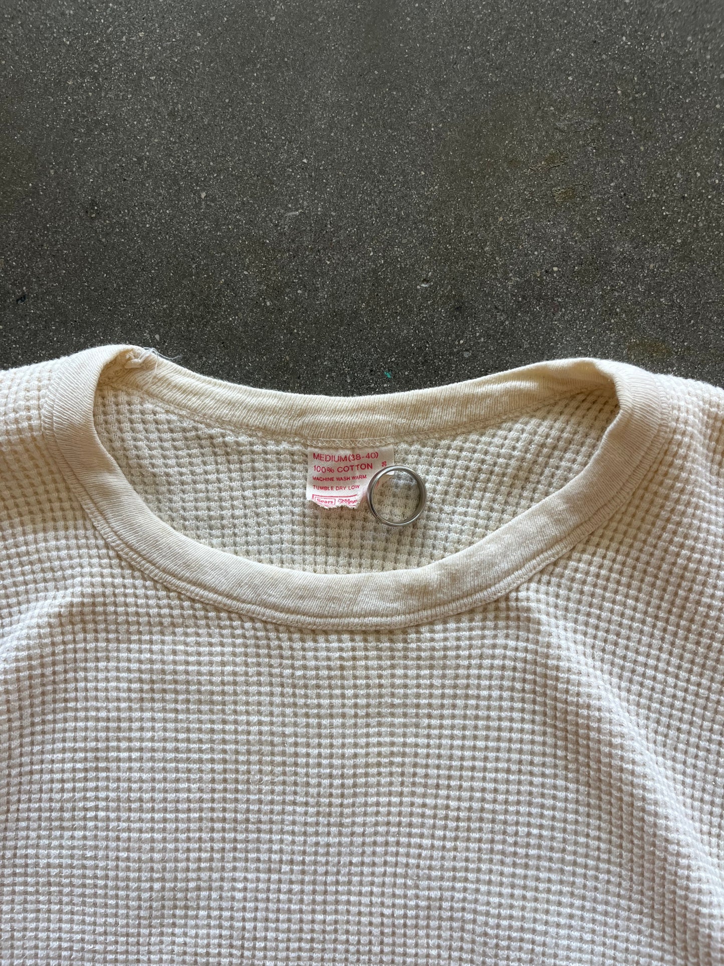 60’S SEARS CREAM WAFFLE THERMAL - M