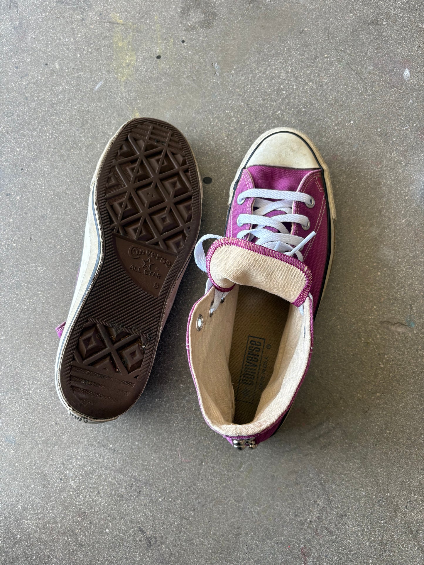 miUSA 80’S HIGH TOP STUDDED MAGENTA CONVERSE - 8 US MENS