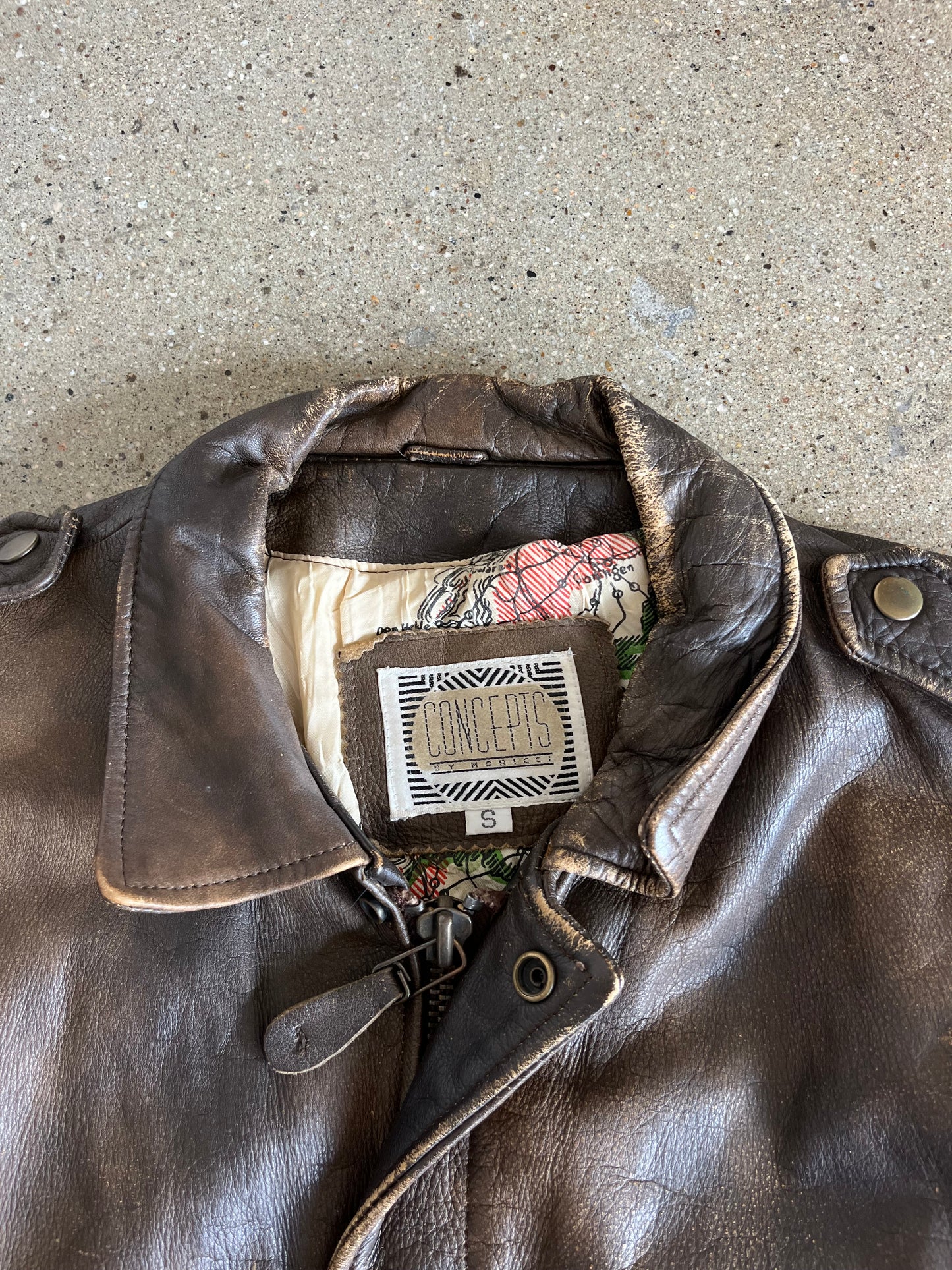 80’S BROWN LEATHER TYPE A2 FLIGHT JACKET - BOXY S/M