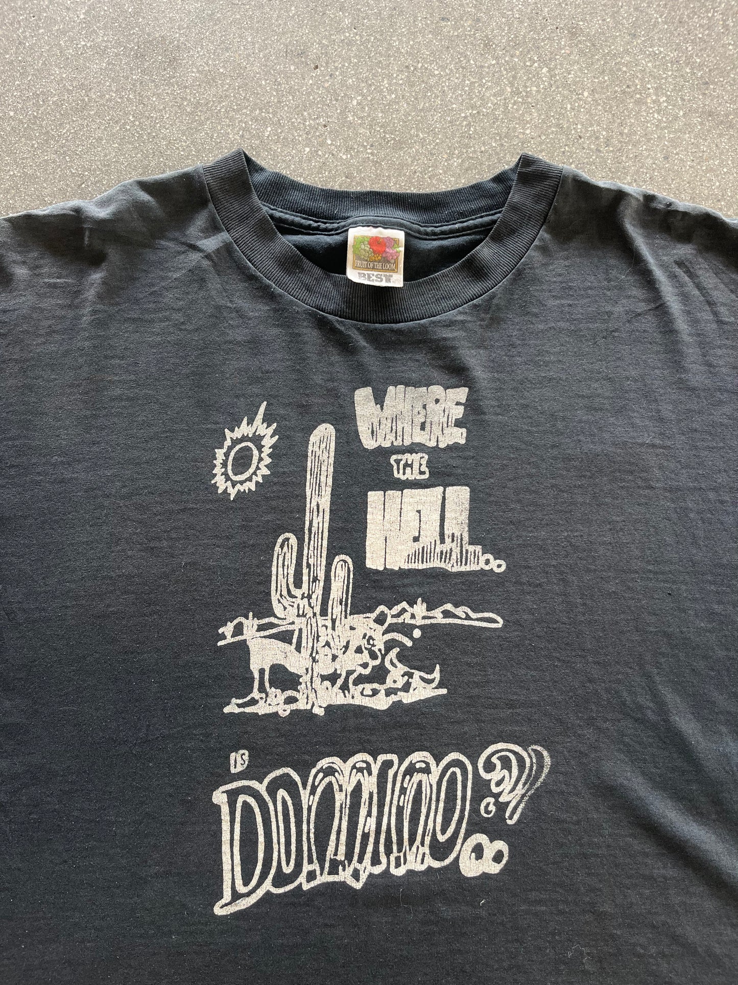90’S FADED “WHERE THE HELL IS DOMINO?” TEE - BOXY XL