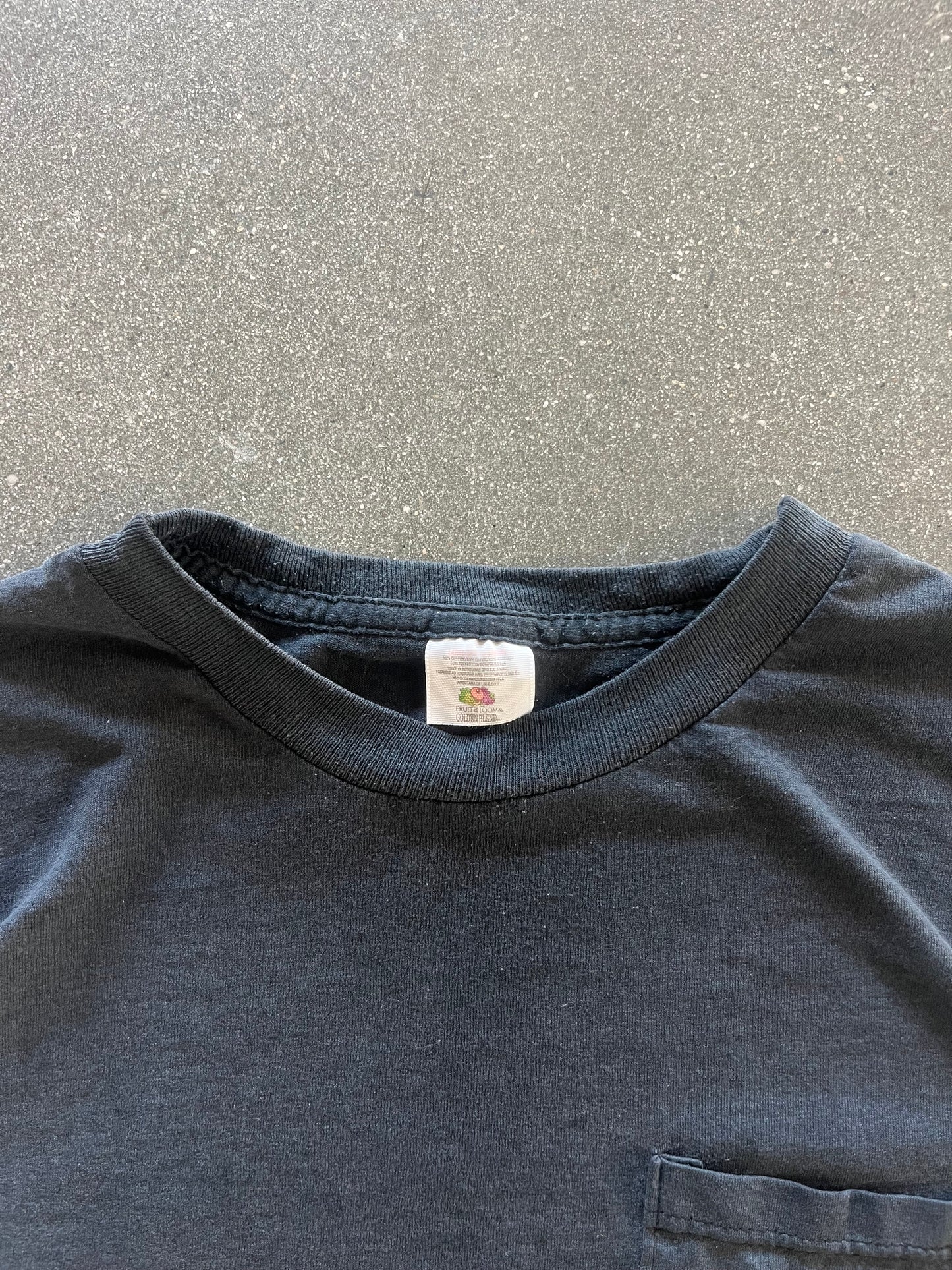 2000’S SUNFADED BLACK POCKET TEE - BOXY M