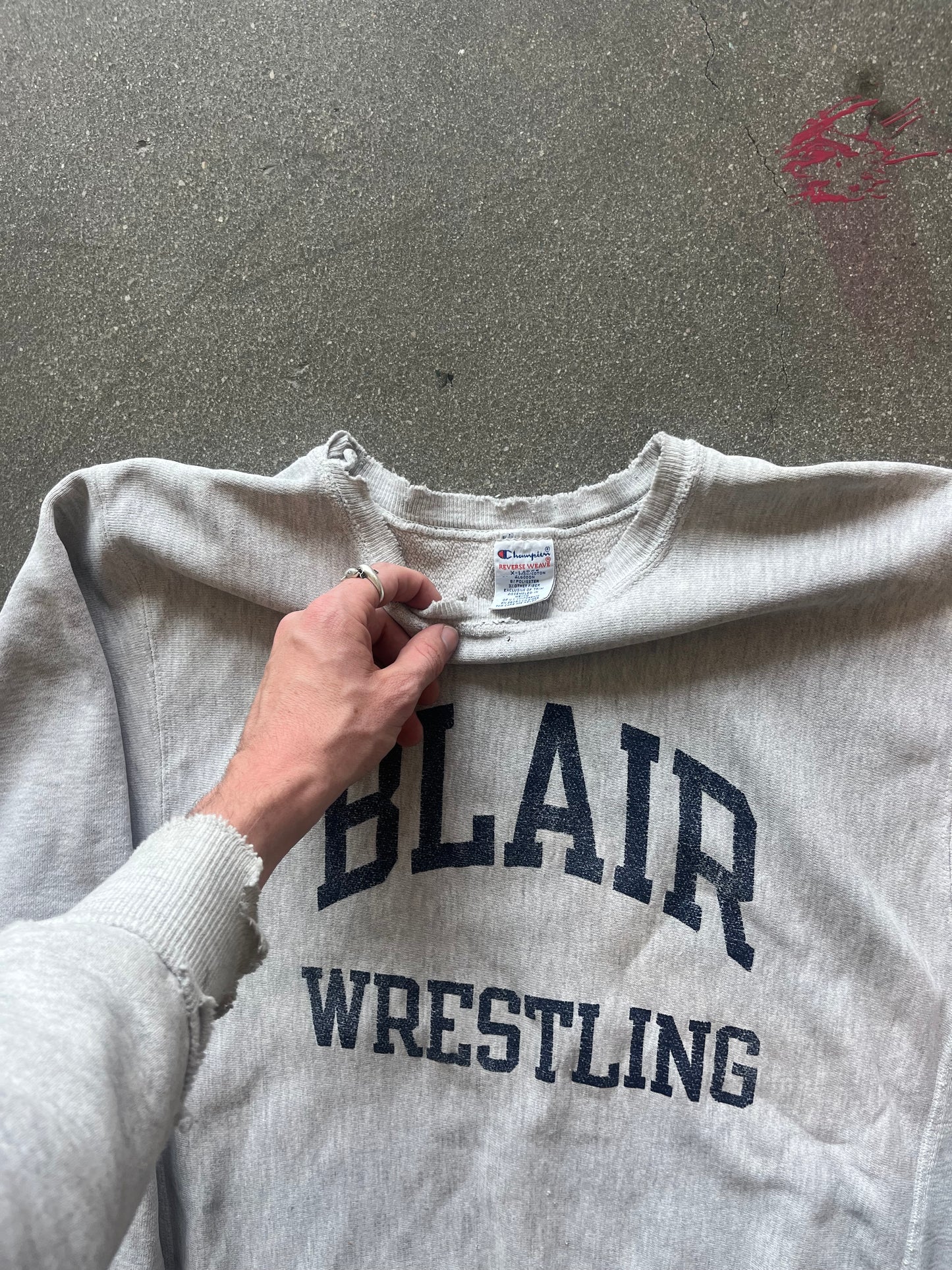 80’S “BLAIR WRESTLING” CHAMPION REVERSE WEAVE - L/XL