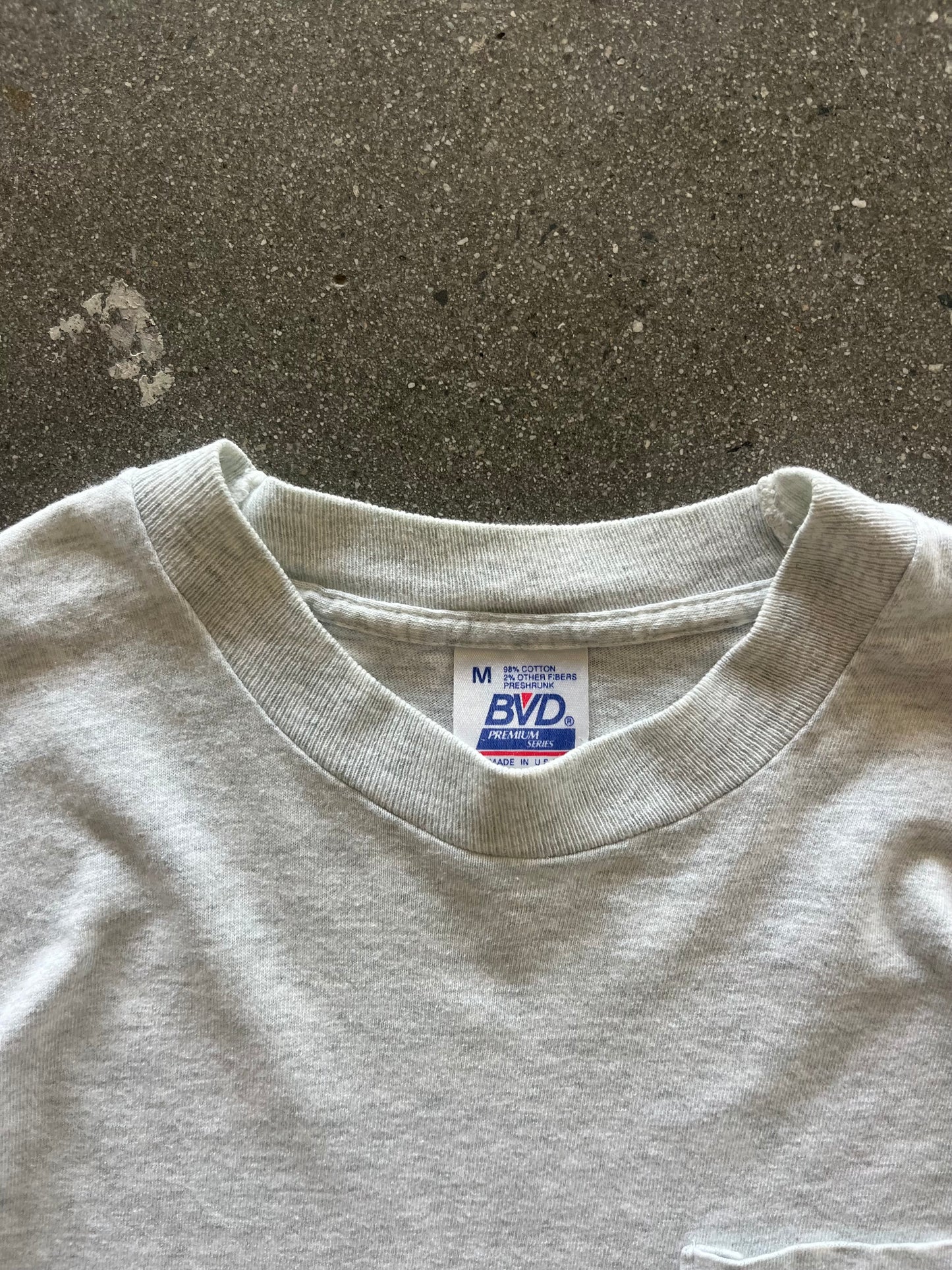 90’S BVD HEATHER GRAY POCKET TEE - M