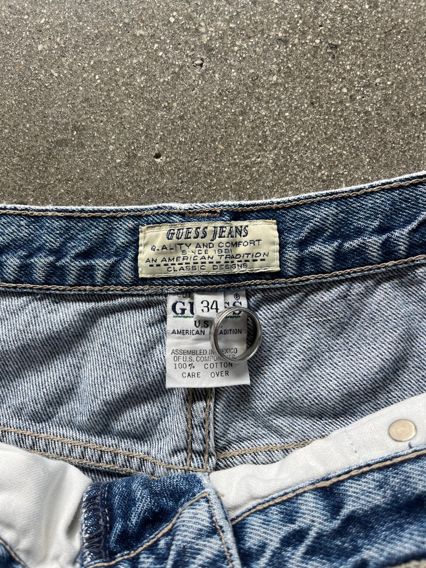 90’S FADED GUESS CARPENTER JORTS - 34