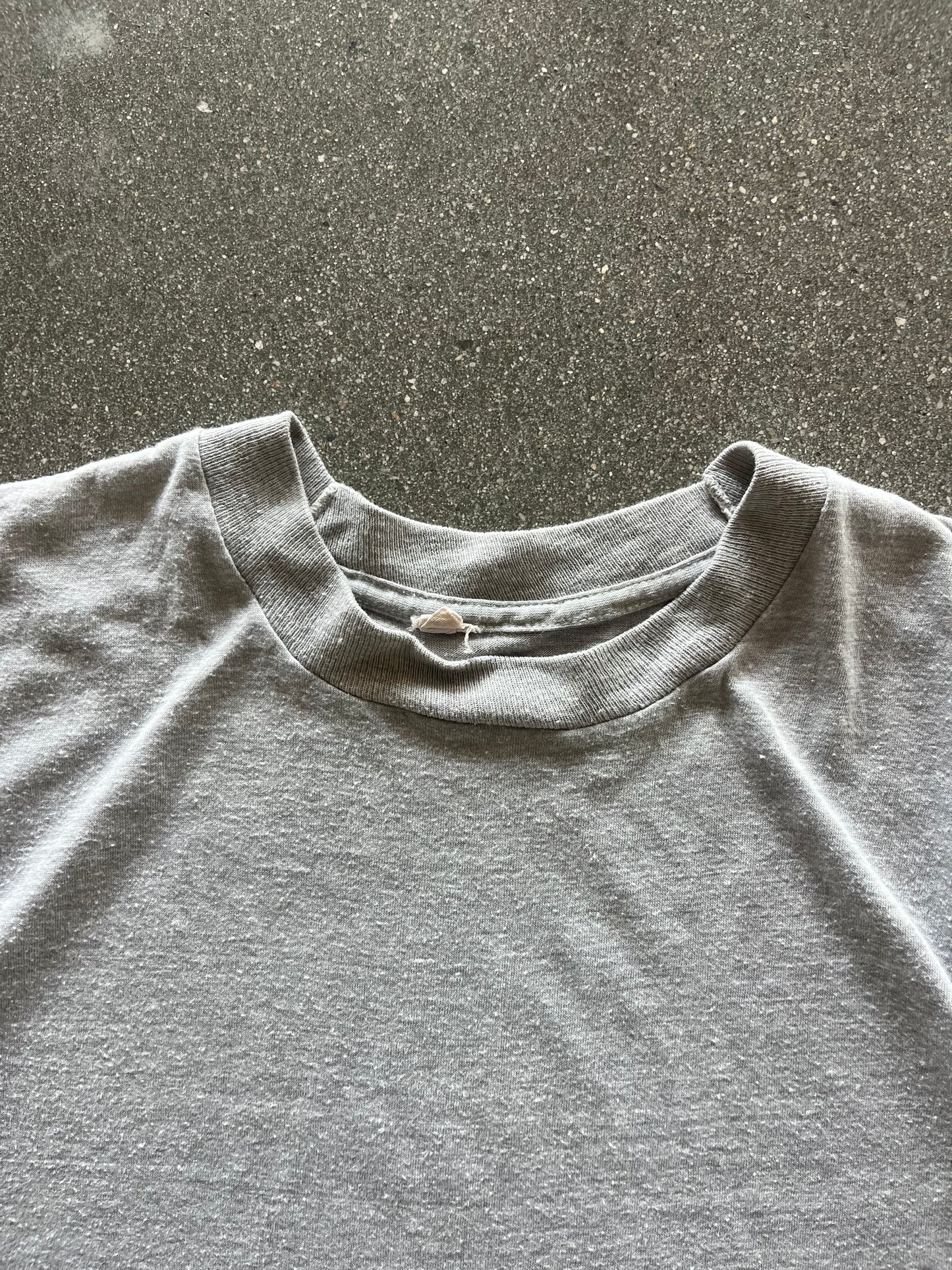 80’S SLUB CEMENT GRAY BLANK TEE - S/M
