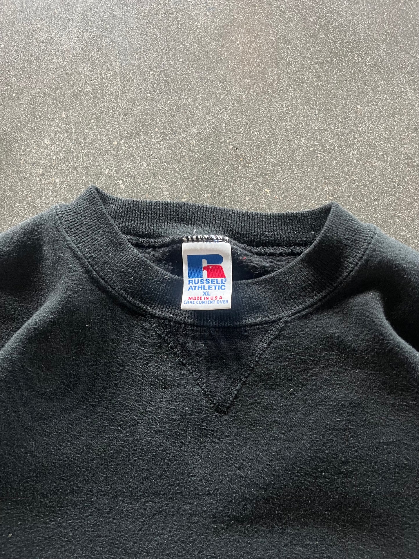 90’S FADED BLACK RUSSELL CREWNECK - BOXY L