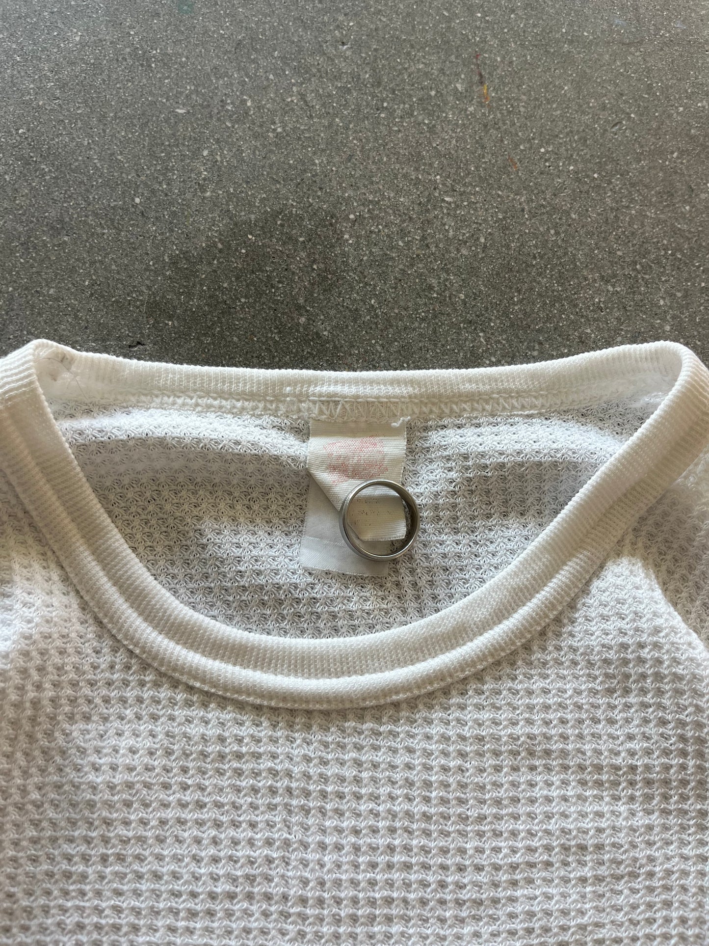 70’S WHITE WAFFLE THERMAL - M