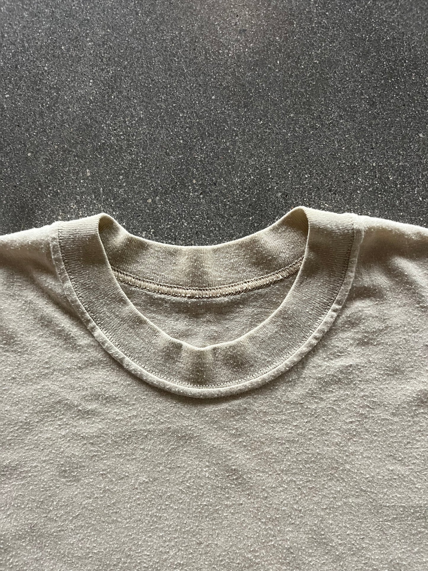 90’S SANDY BEIGE BLANK TEE - S