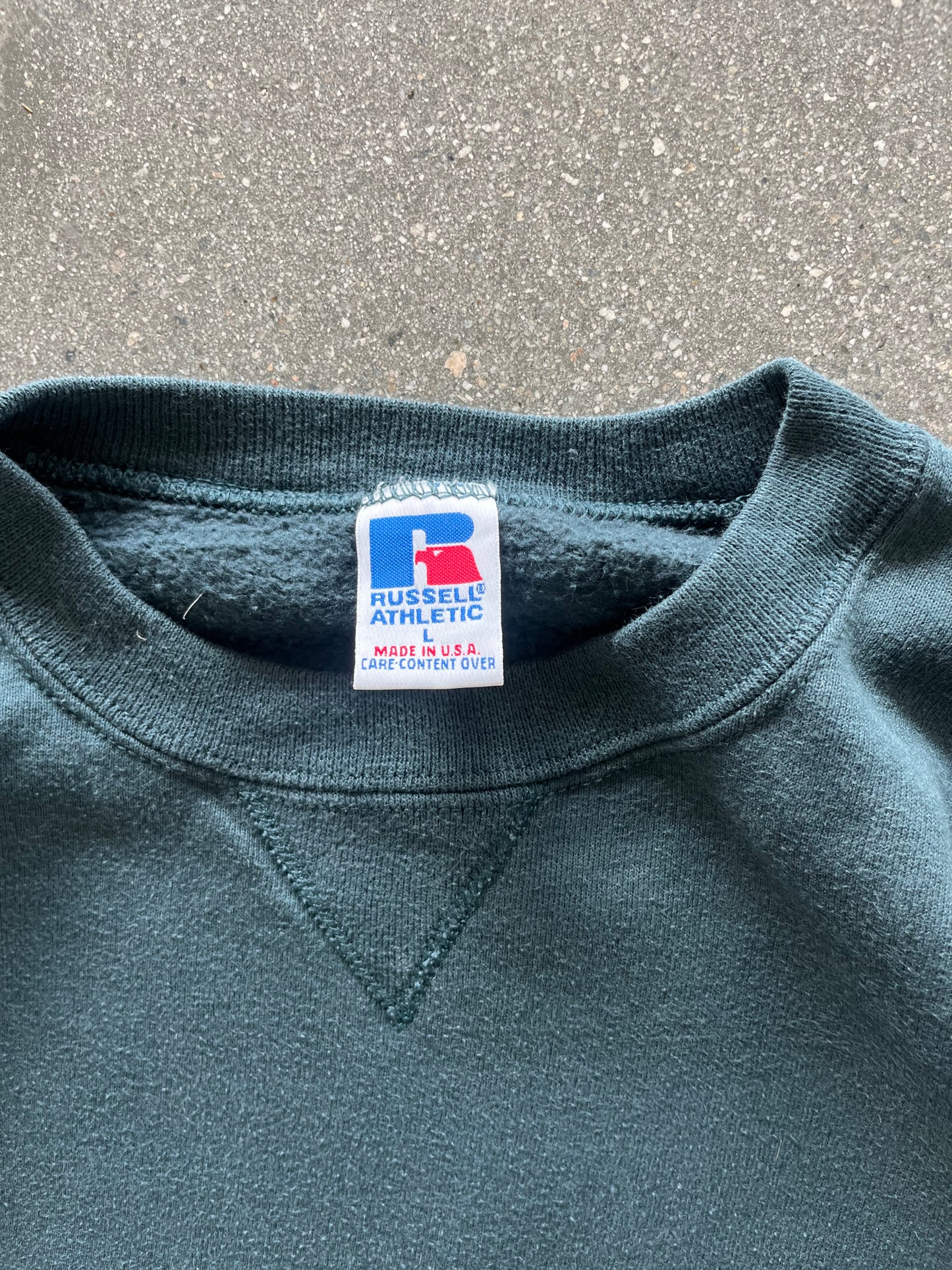 90’S HUNTER GREEN RUSSELL ATHLETIC CREWNECK- BOXY L