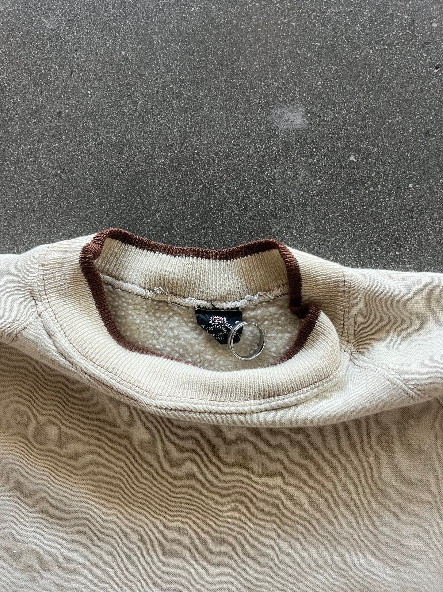 70’S CREAM RAGLAN CREWNECK - BOXY M