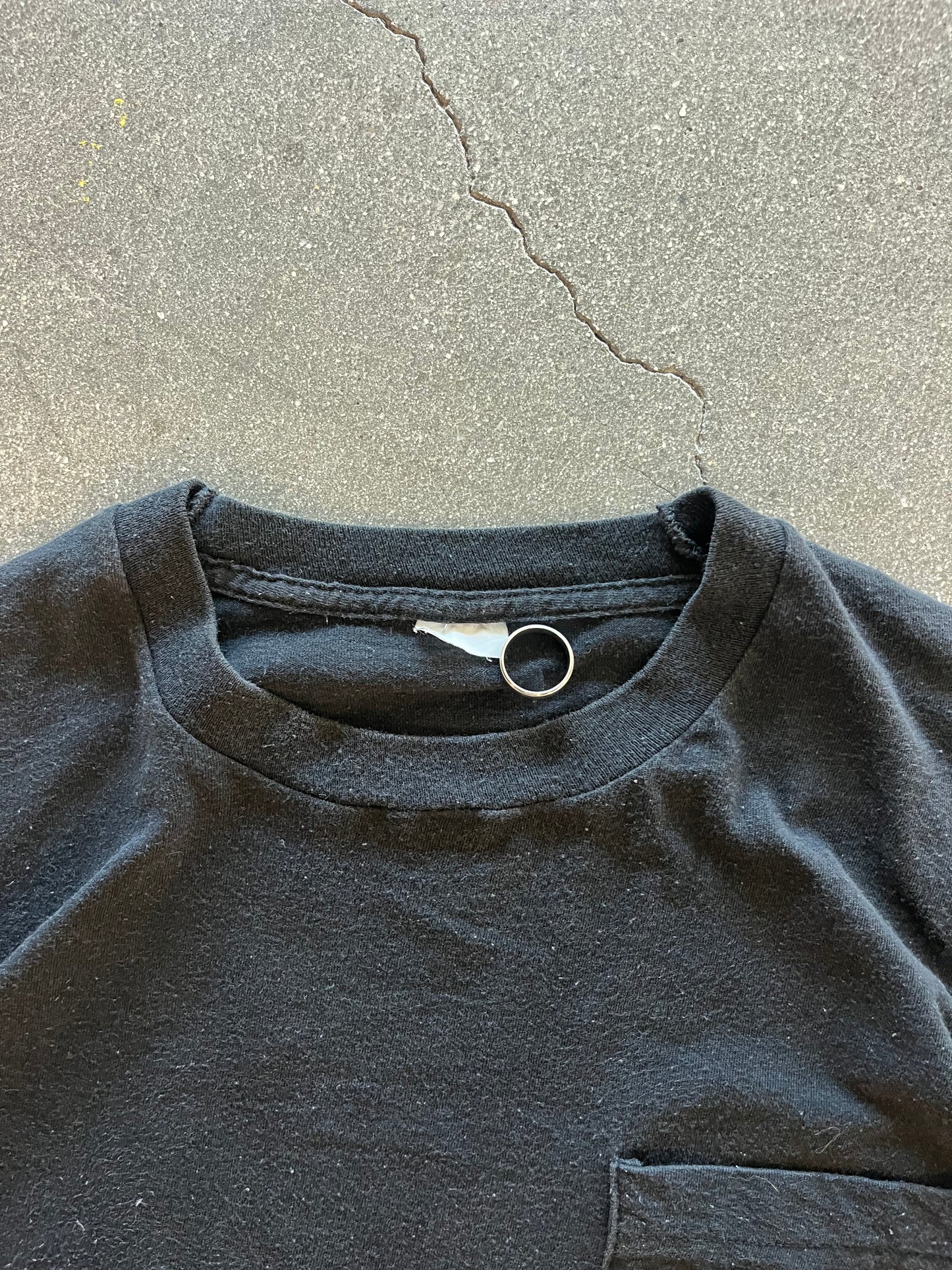 90’S BLACK SELVEDGE POCKET TEE - M/L