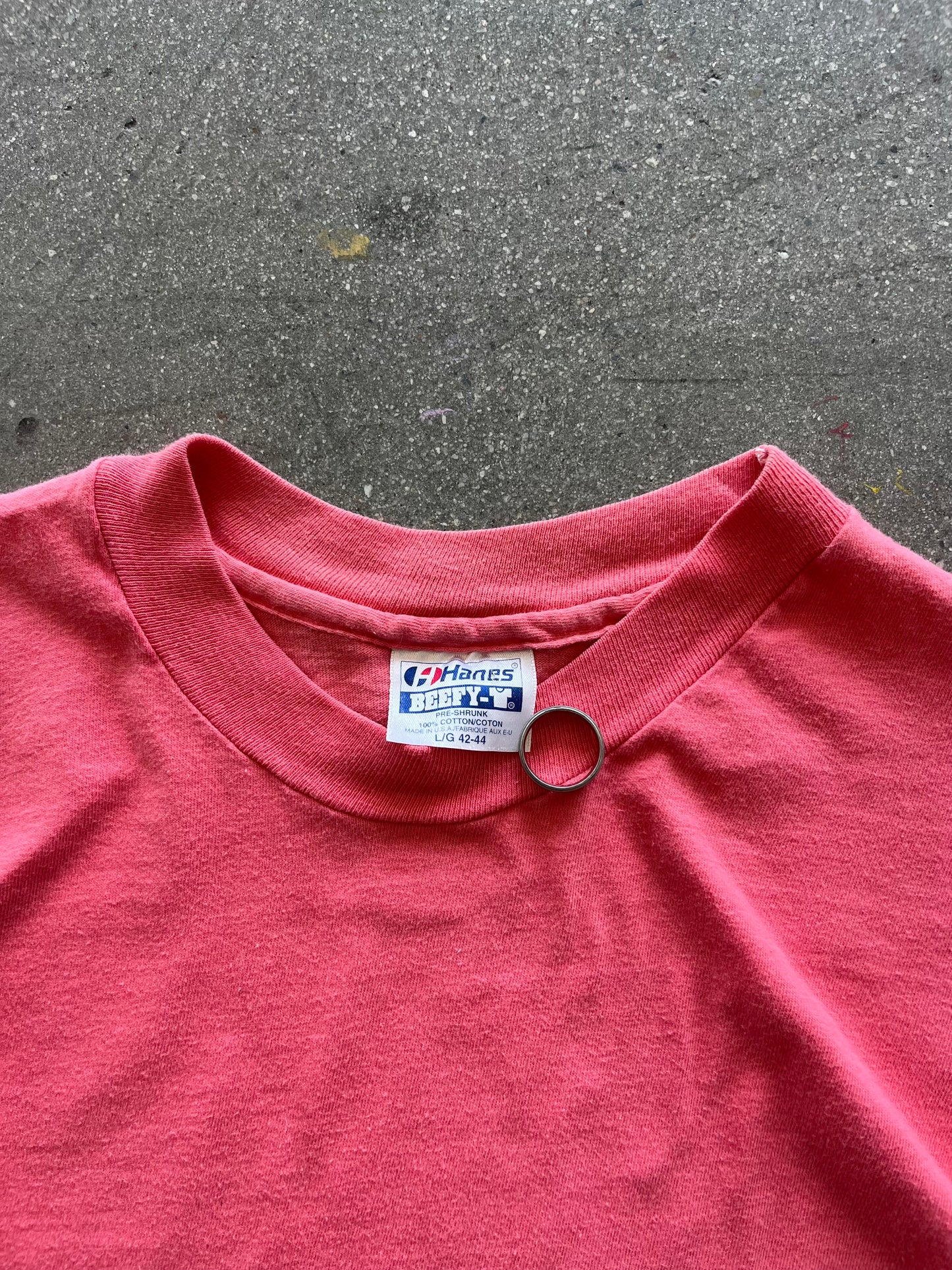 90’S SALMON BLANK TEE - L
