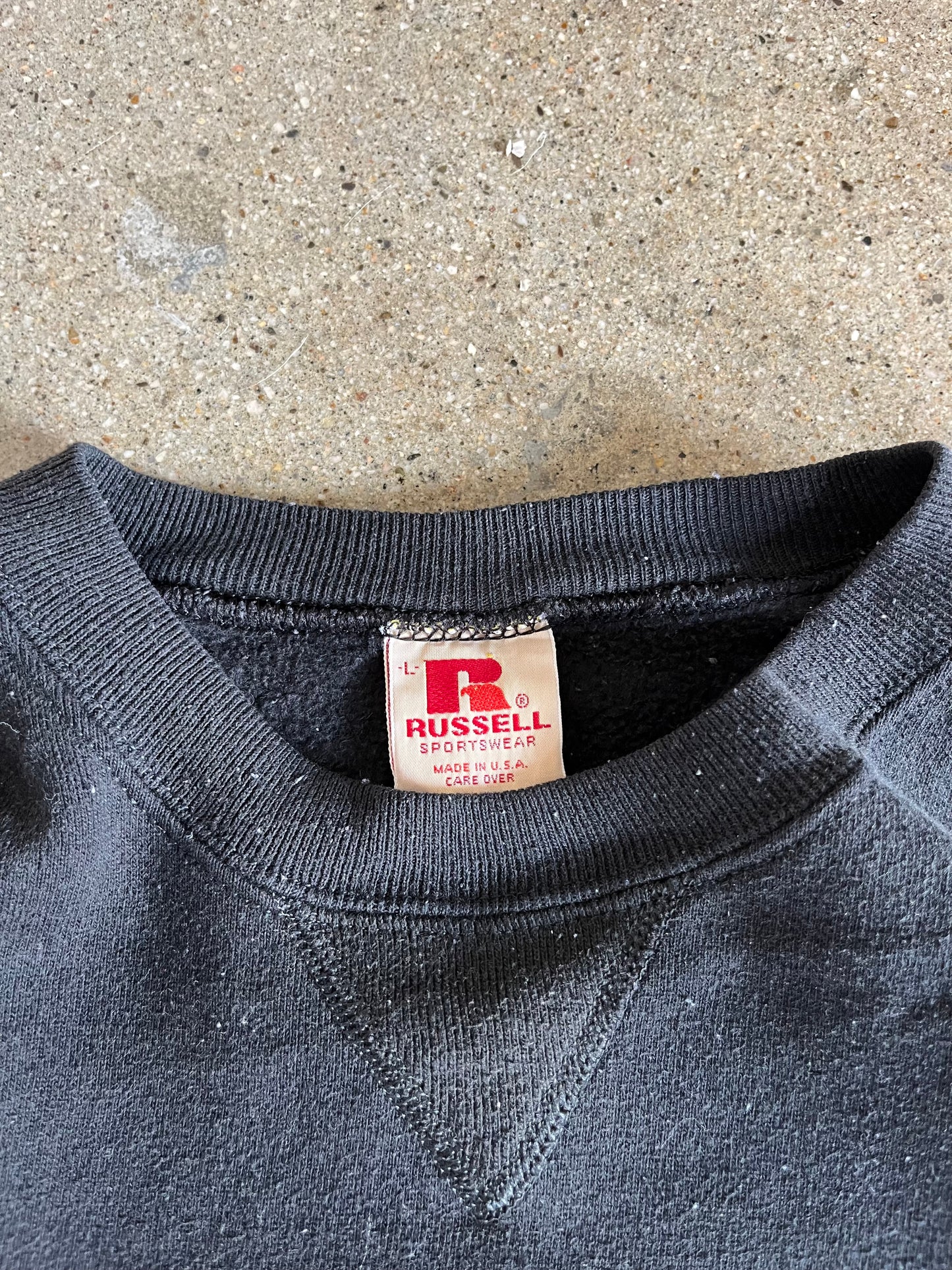 70’S JET BLACK RUSSELL CREWNECK - BOXY M/L