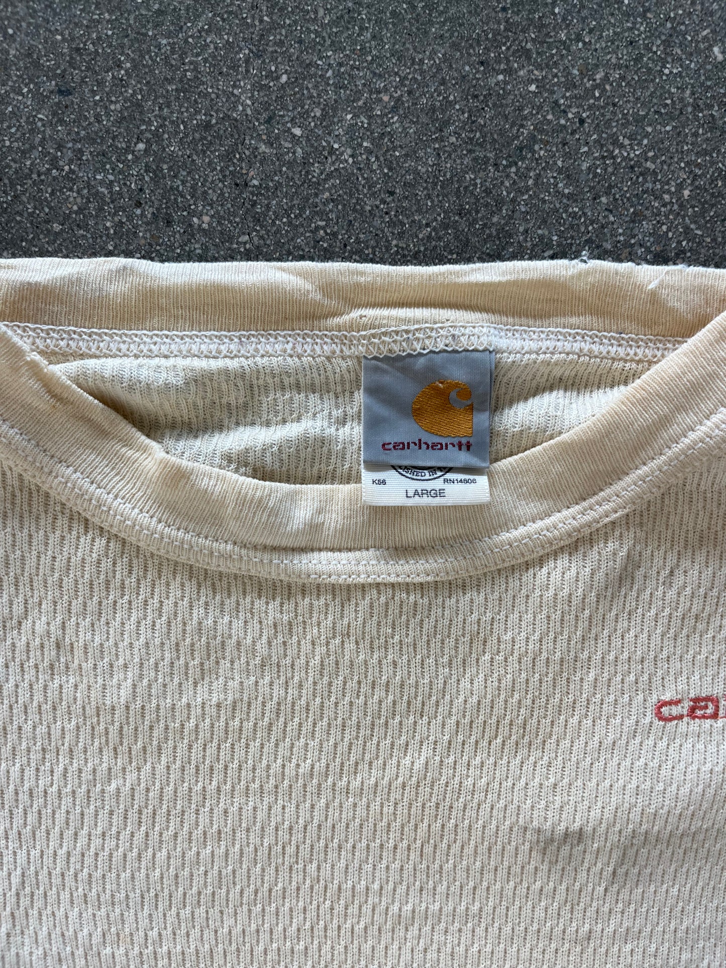 90’S CREAM CARHARTT WAFFLE THERMAL - L