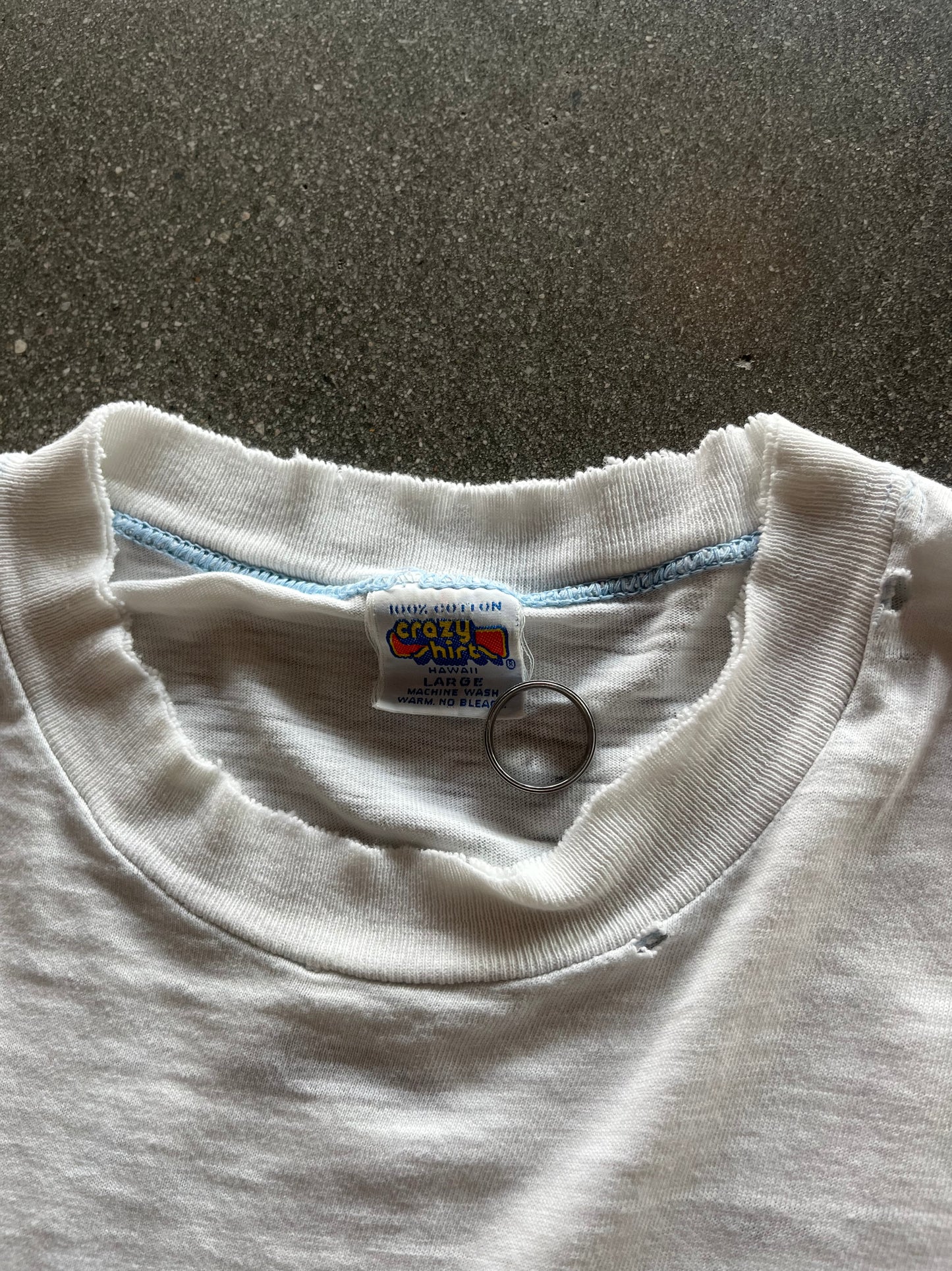 80’S DISTRESSED “CAMPUS LIFE” TEE - L
