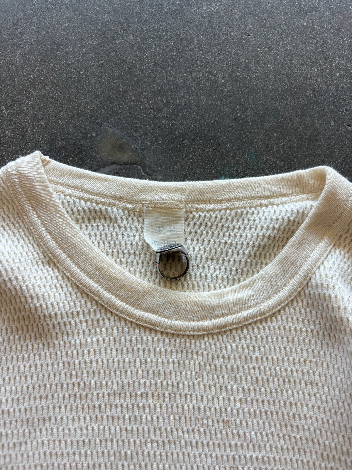80’S CREAM WAFFLE THERMAL - S