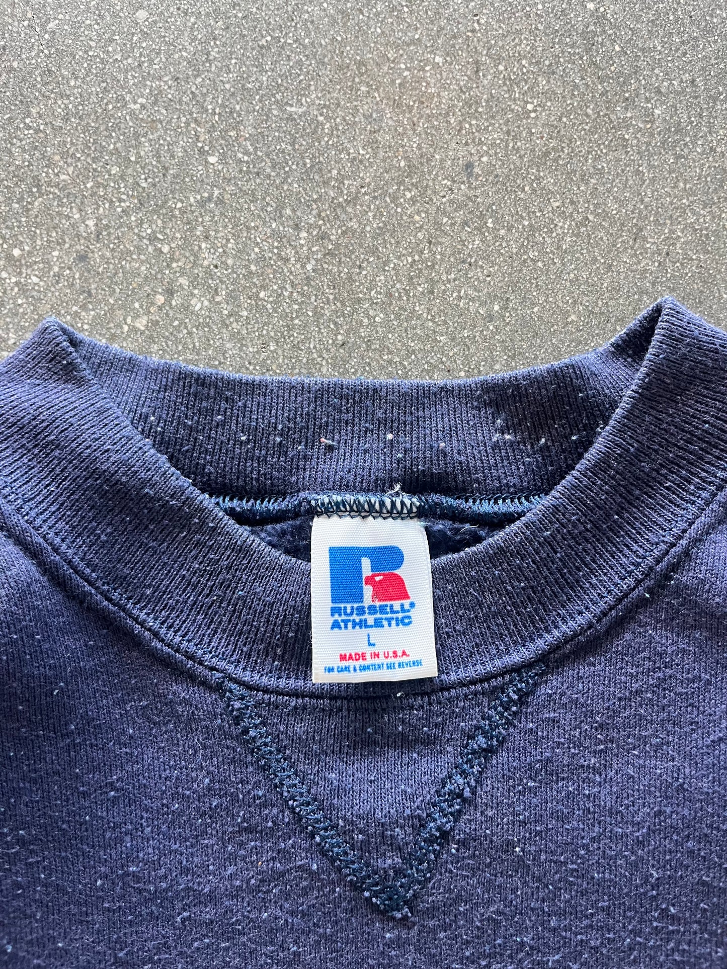80’S NAVY BLUE RUSSELL ATHLETIC CREWNECK - BOXY L