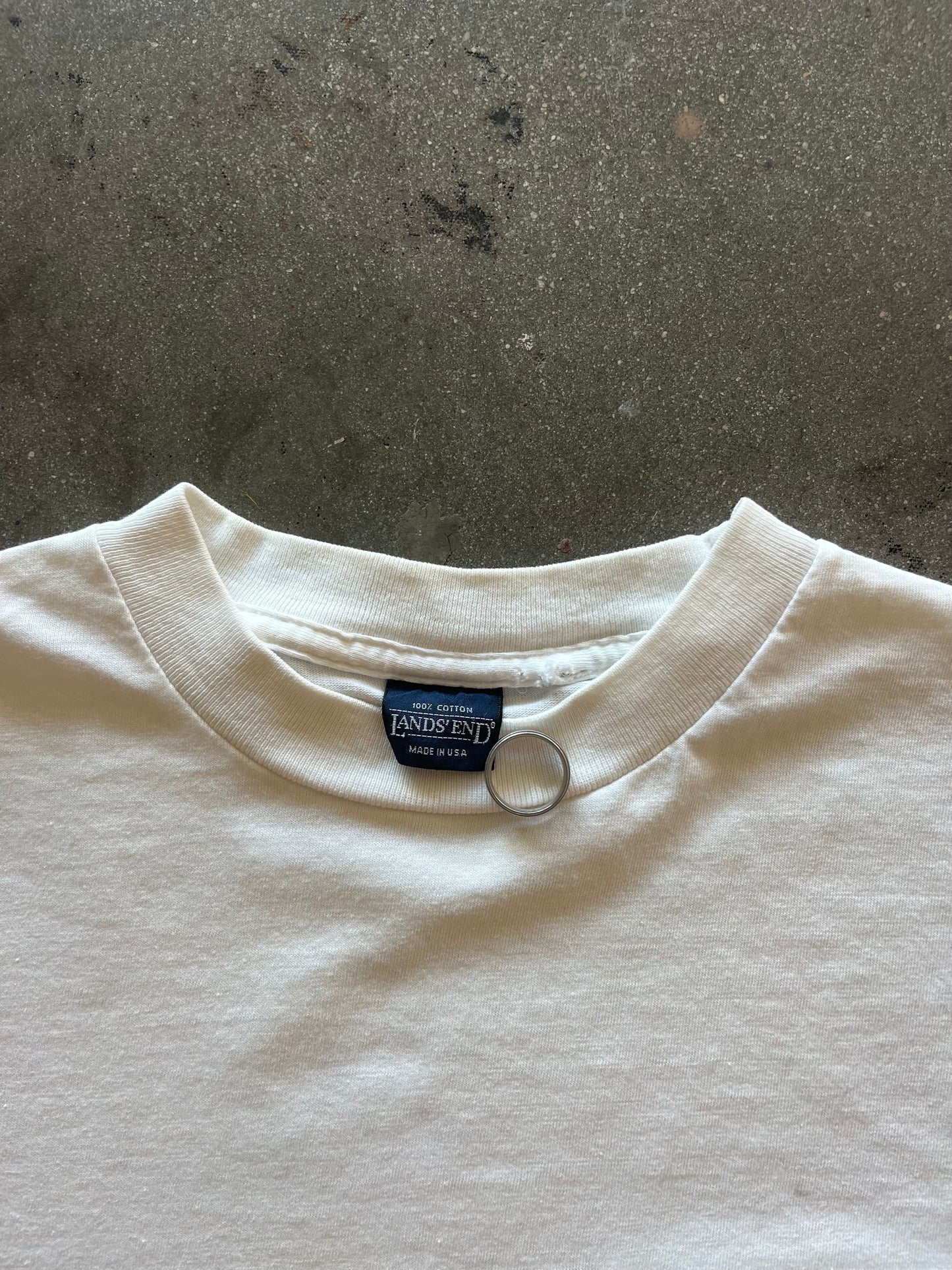 90’S WHITE LANDS END POCKET TEE - M/L