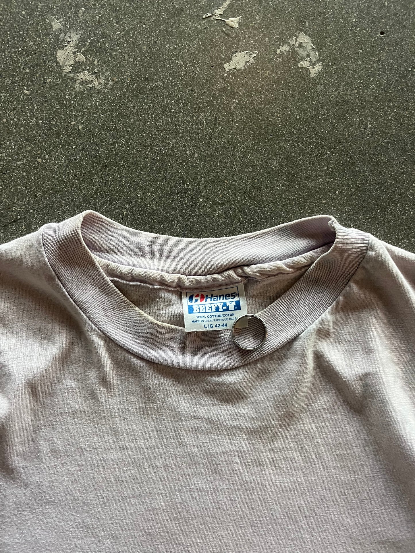 90’S LAVENDER HANES BEEFY BLANK - L