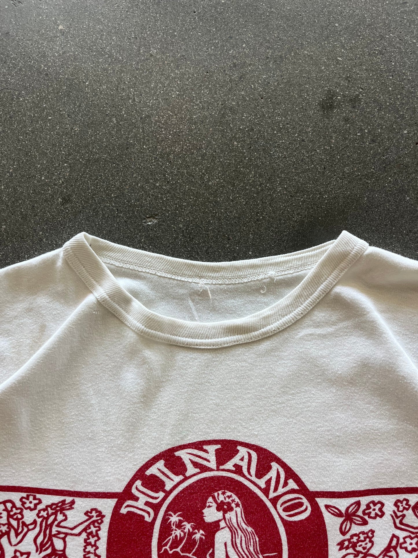60’S IVORY “HINANO TAHITI” SWEAT TEE - BOXY S