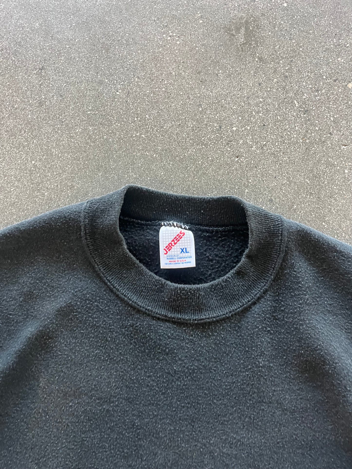 90’S FADED BLACK BLANK CREWNECK - BOXY L