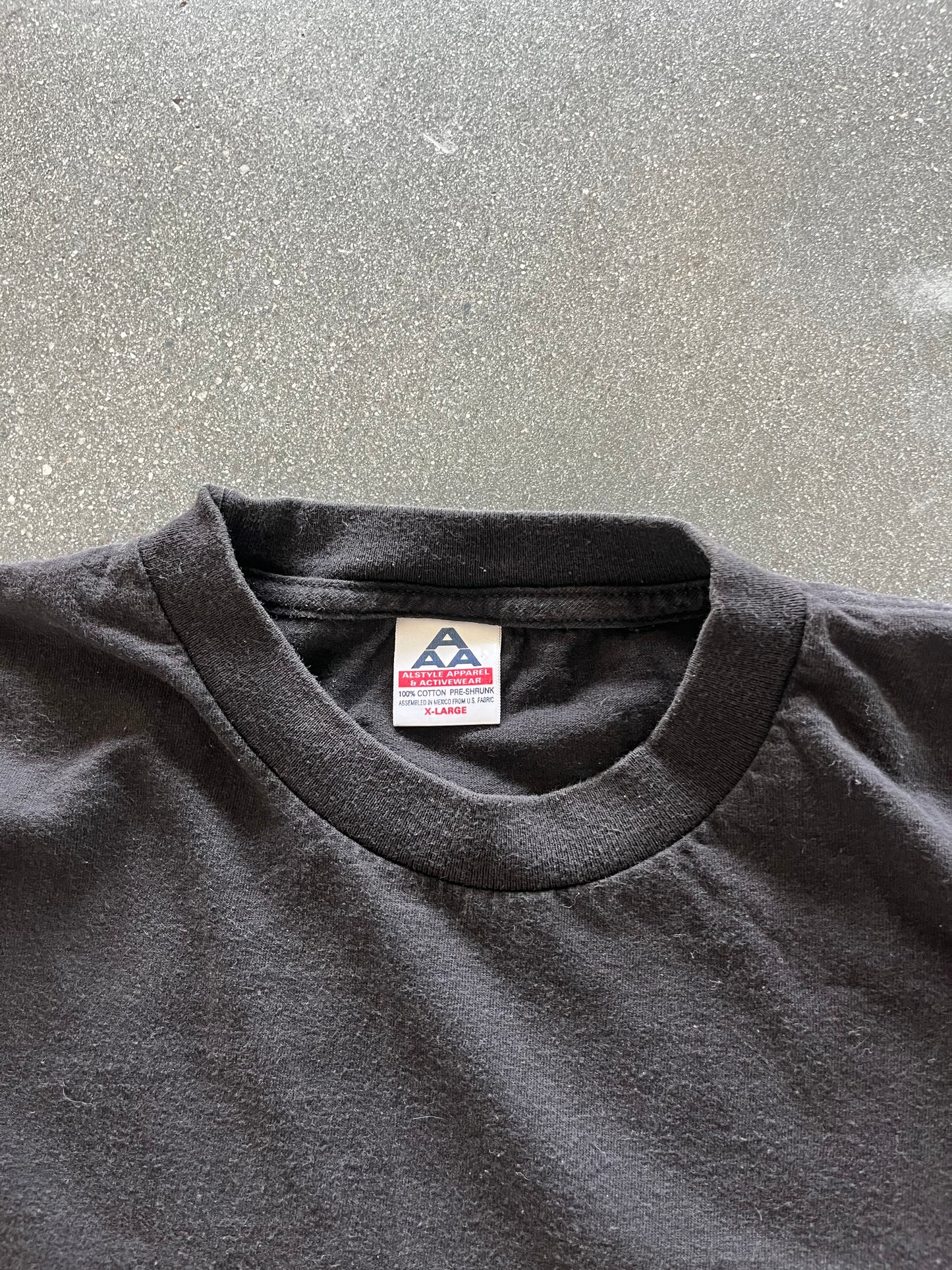 90’S FADED BLACK BLANK TEE - XL
