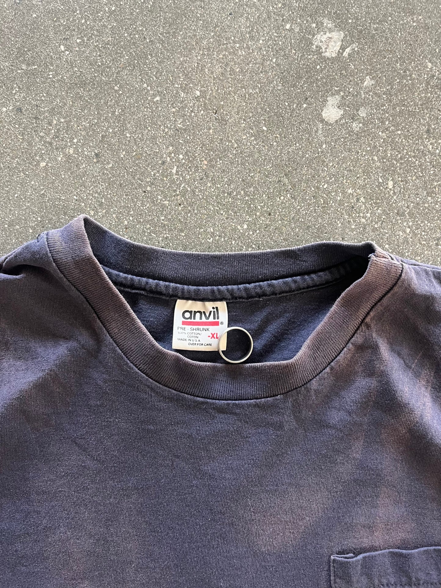 90’S SUNFADED NAVY “ROY’S AUTO REPAIR” POCKET TEE - L/XL