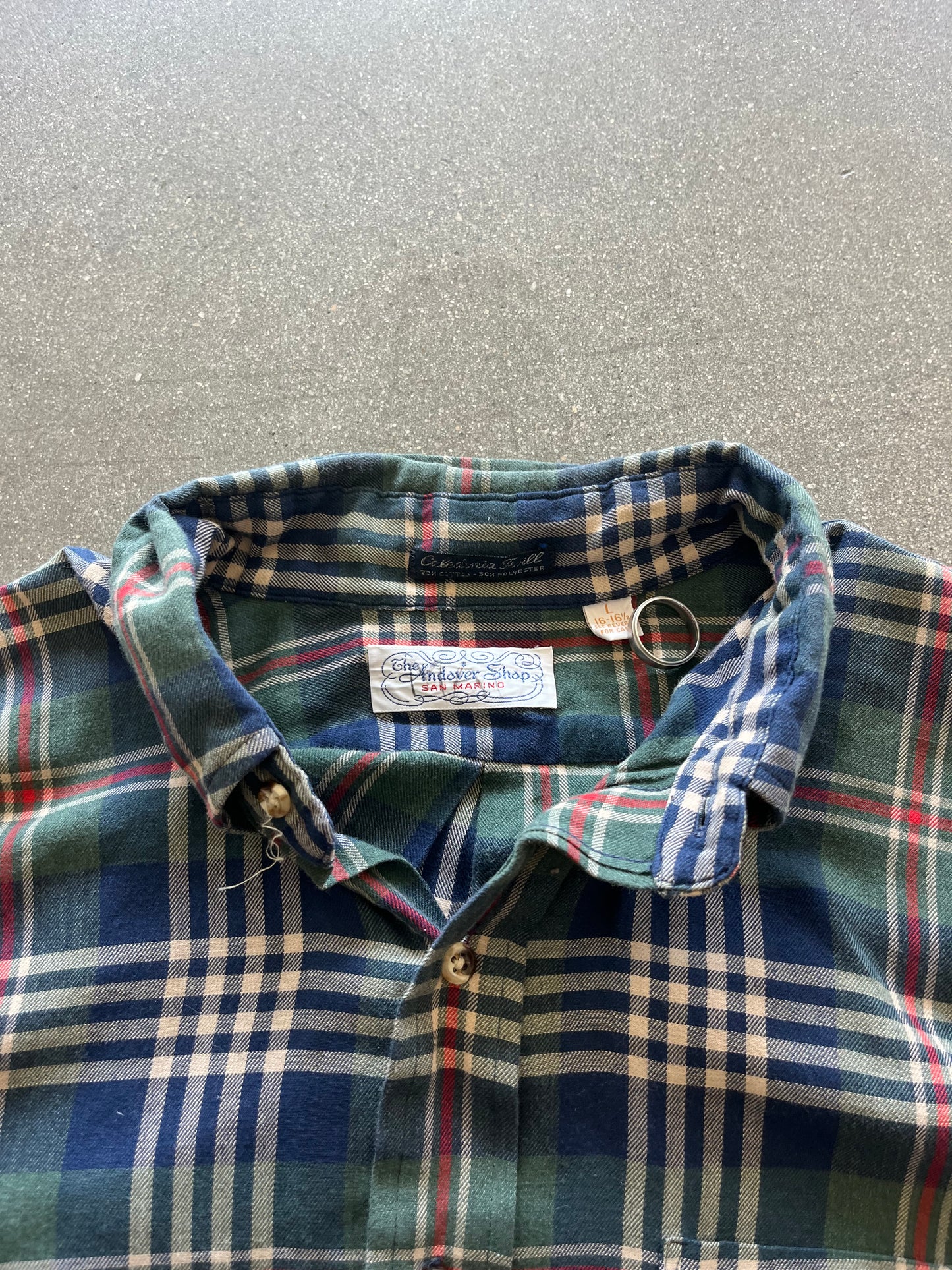 80’S ANDOVER MULTI COLORED WOVEN FLANNEL - BOXY M/L