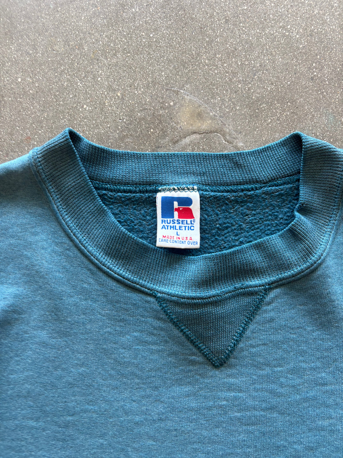 90'S SEAFOAM GREEN RUSSELL CREWNECK - L