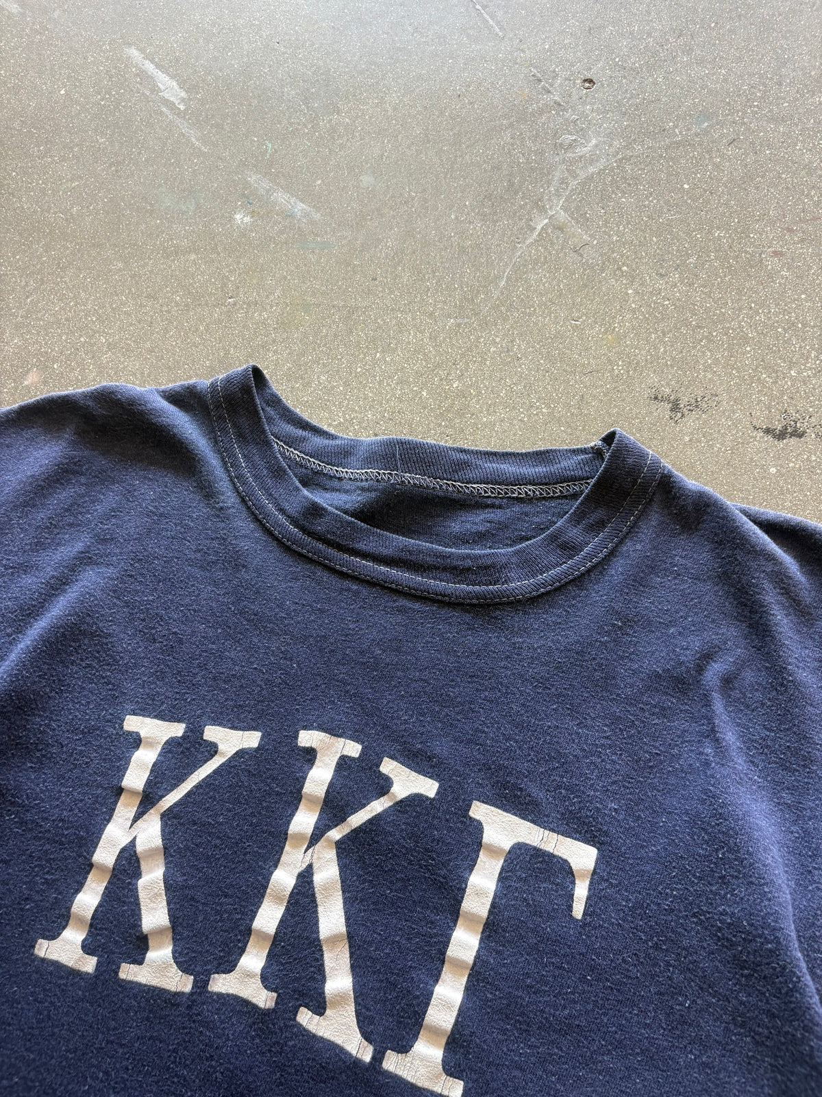 70'S NAVY "KAPPA KAPPA GAMMA' FRATERNITY BABY TEE - S/M