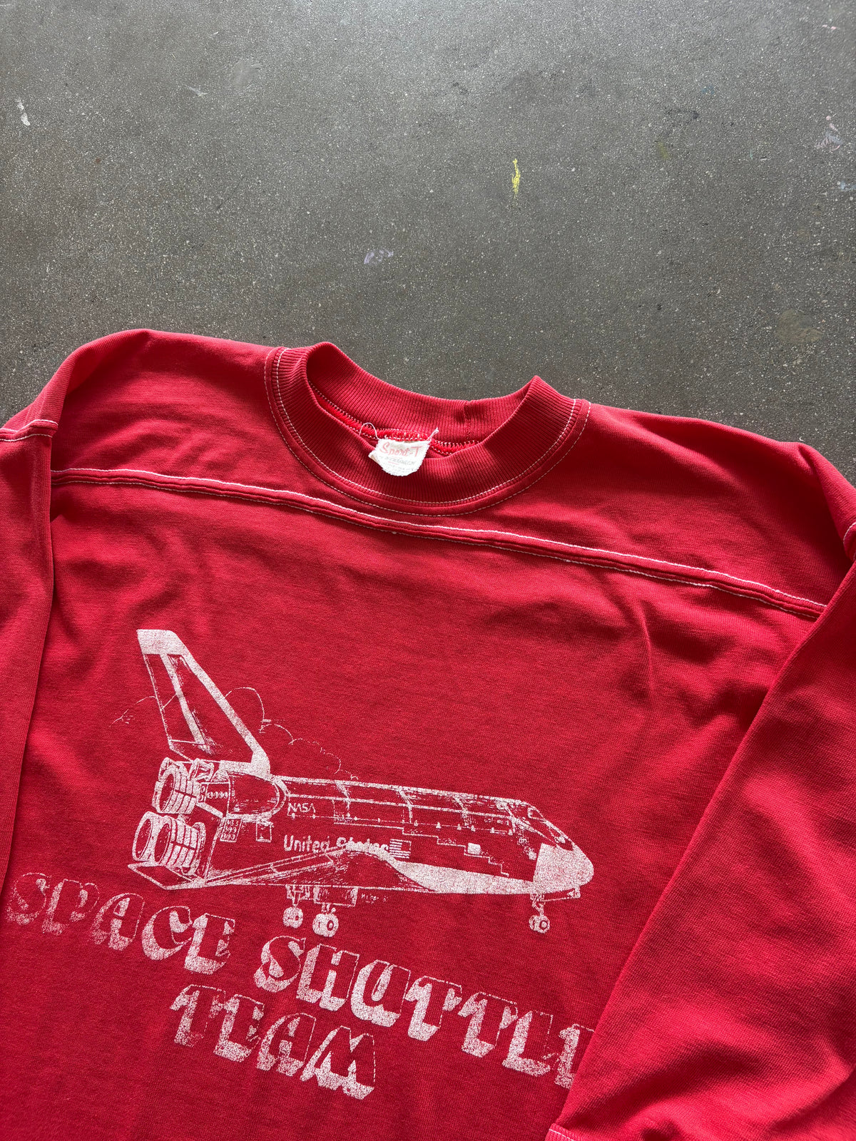 80'S RED "SPACE SHUTTLE" HALF SLEEVE JERSEY - M/L