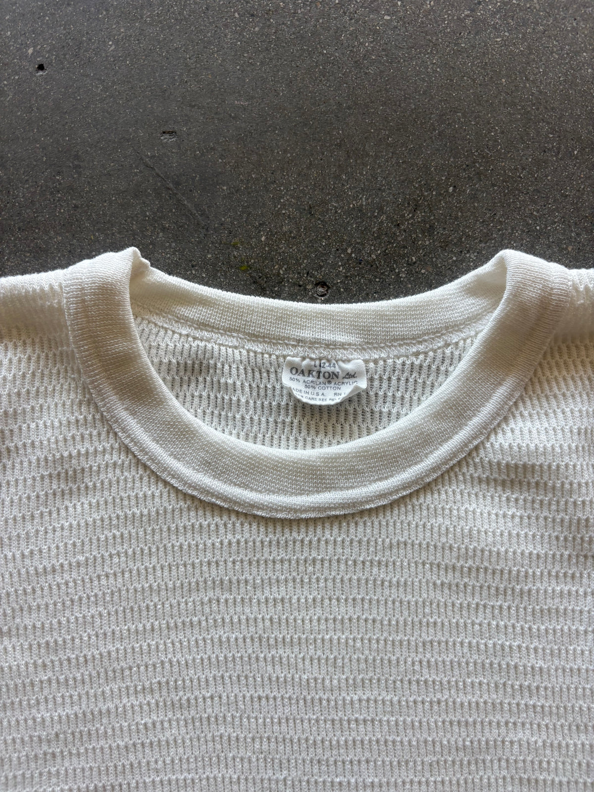 80'S IVORY "OAKTON" WAFFLE THERMAL - M