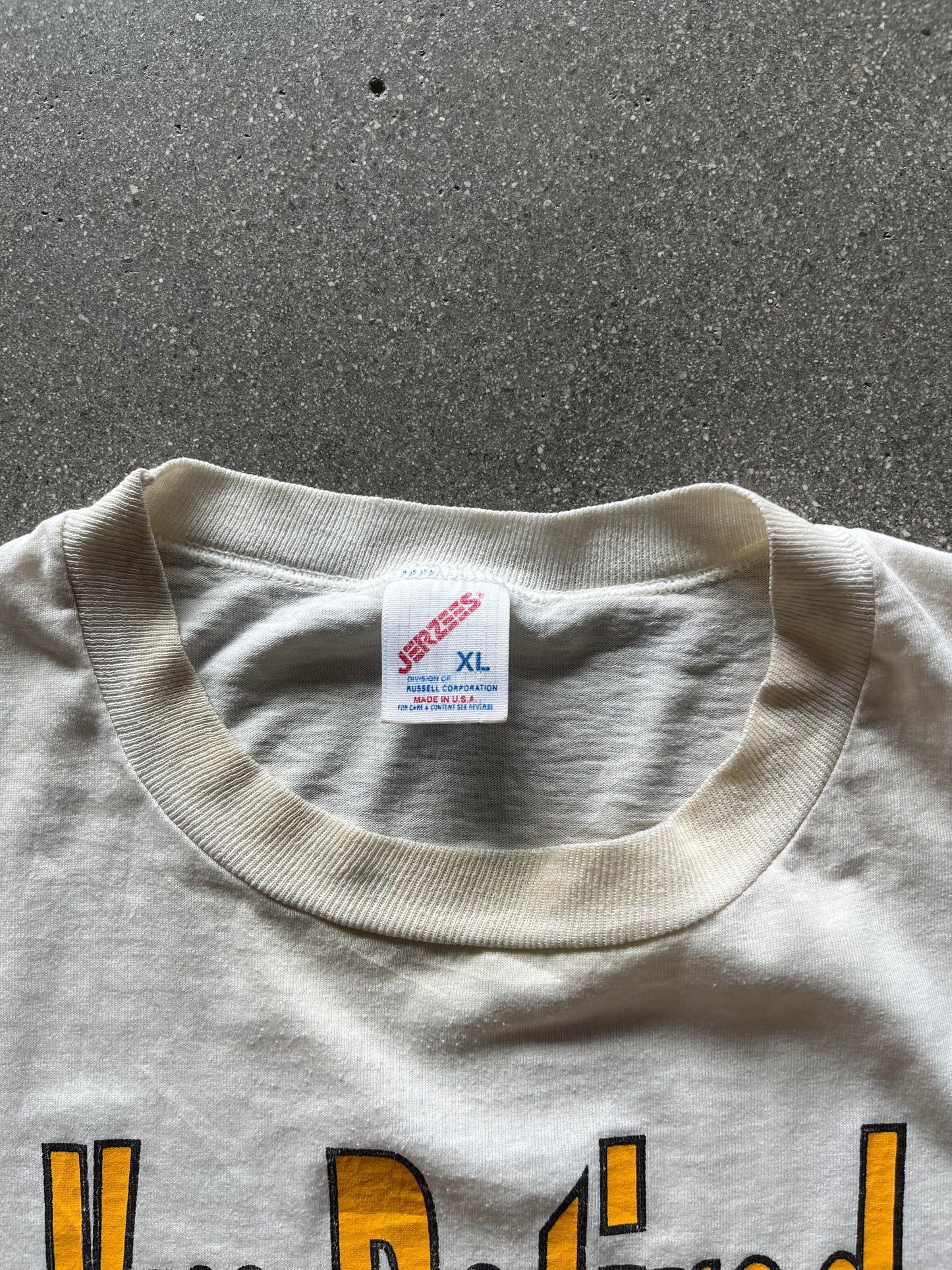 90'S "I'M RETIRED HAVING A GOOD TIME IS MY JOB!" TEE - XL