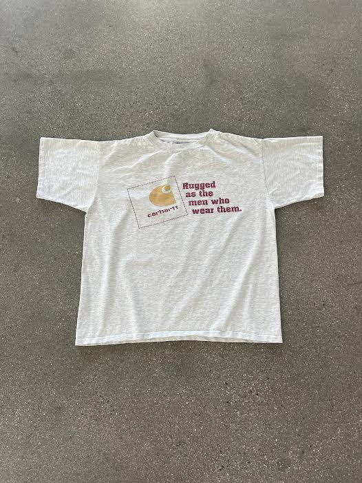 90'S CARHARTT "RUGGED LIKE THE MEN WHO WEAR THEM" TEE - BOXY L/XL