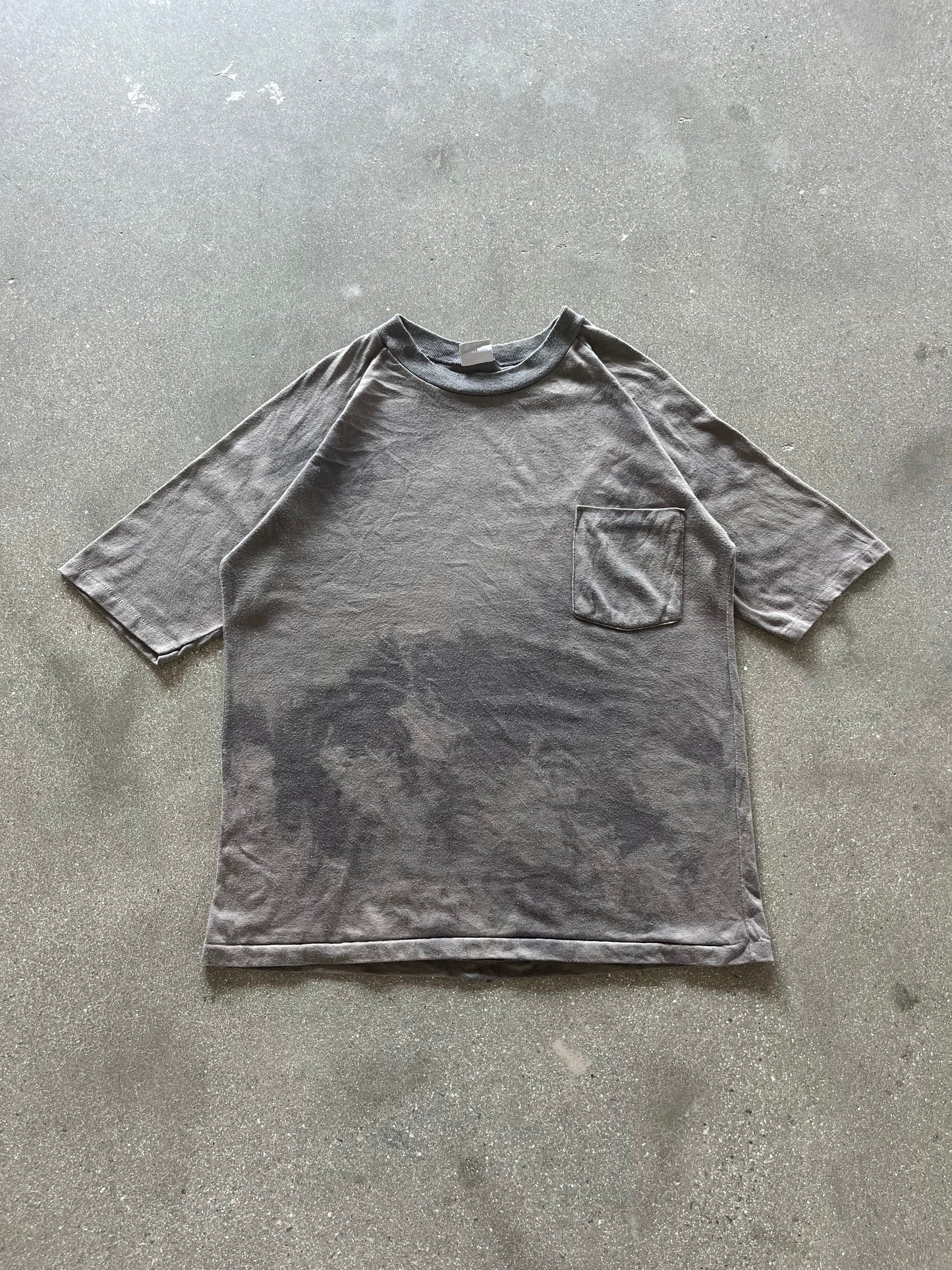 80’S SUNFADED CHARCOAL RAGLAN POCKET TEE - BOXY M