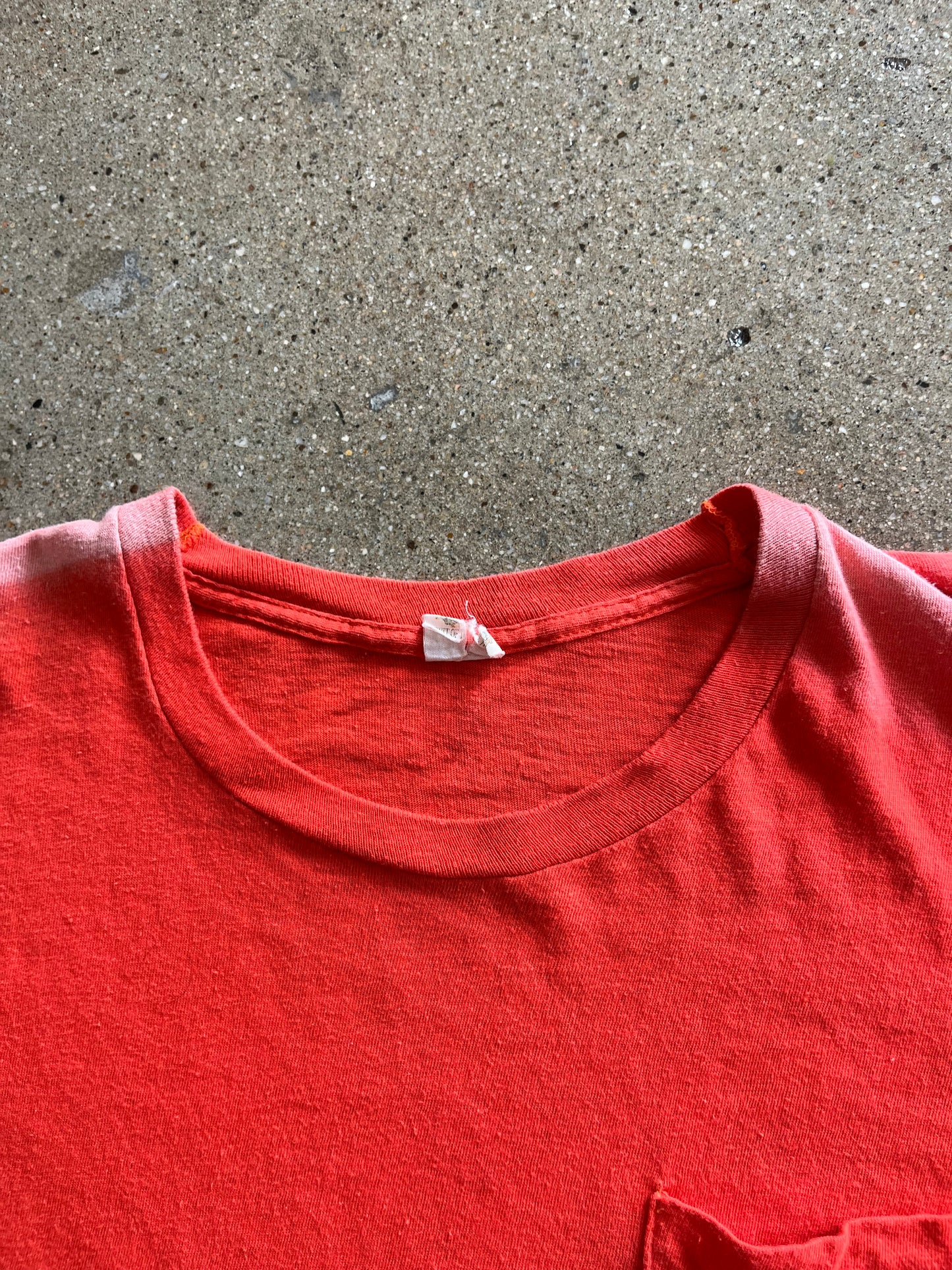 70’S SUNFADED CORAL POCKET TEE - BOXY L